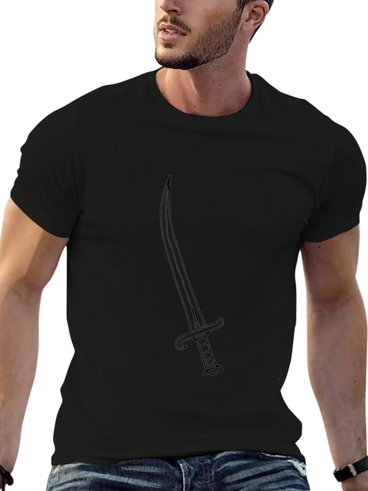 Black T-Shirt with Sword Design
