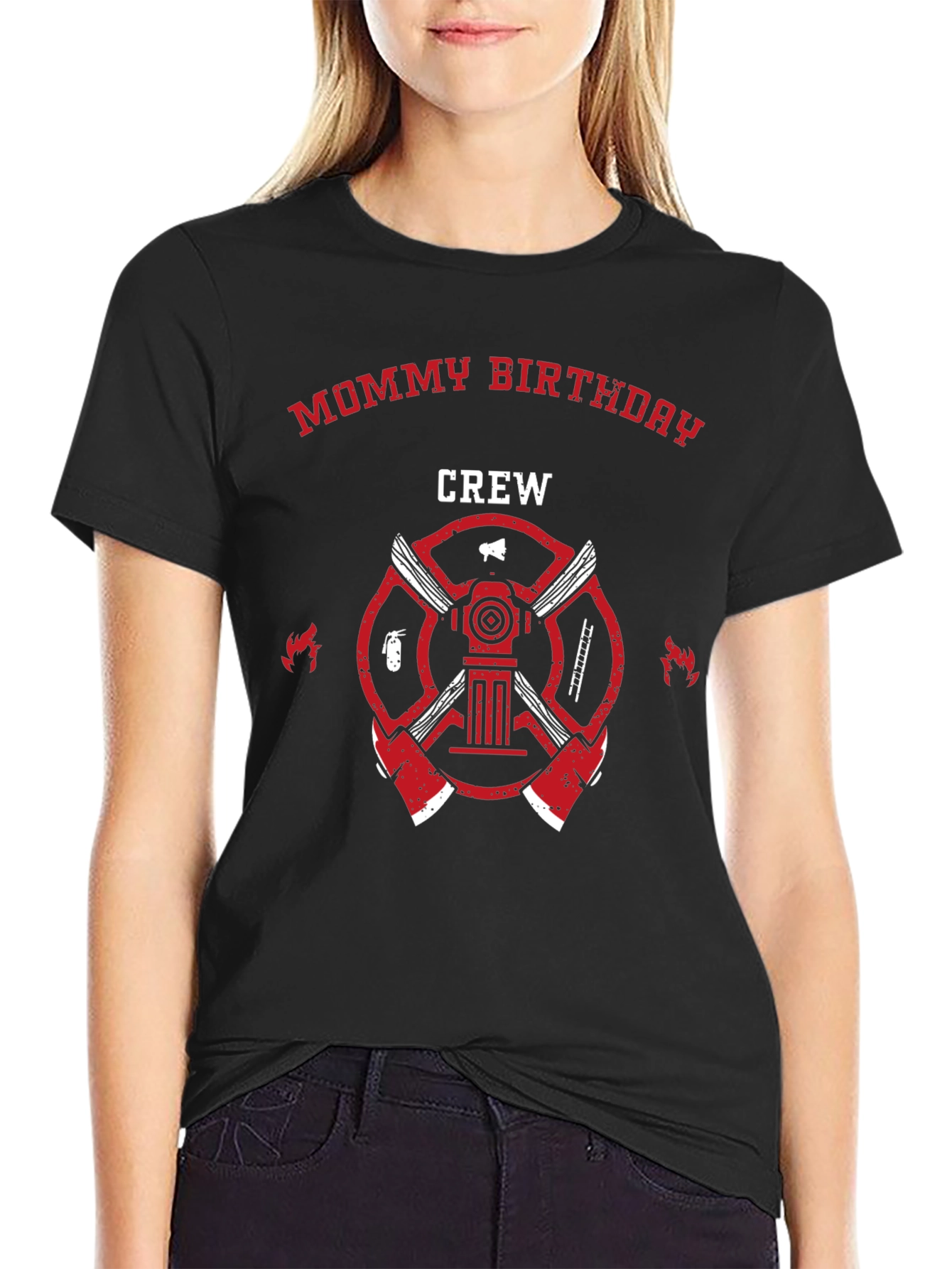 Mommy Birthday Crew Firefighter T-Shirt