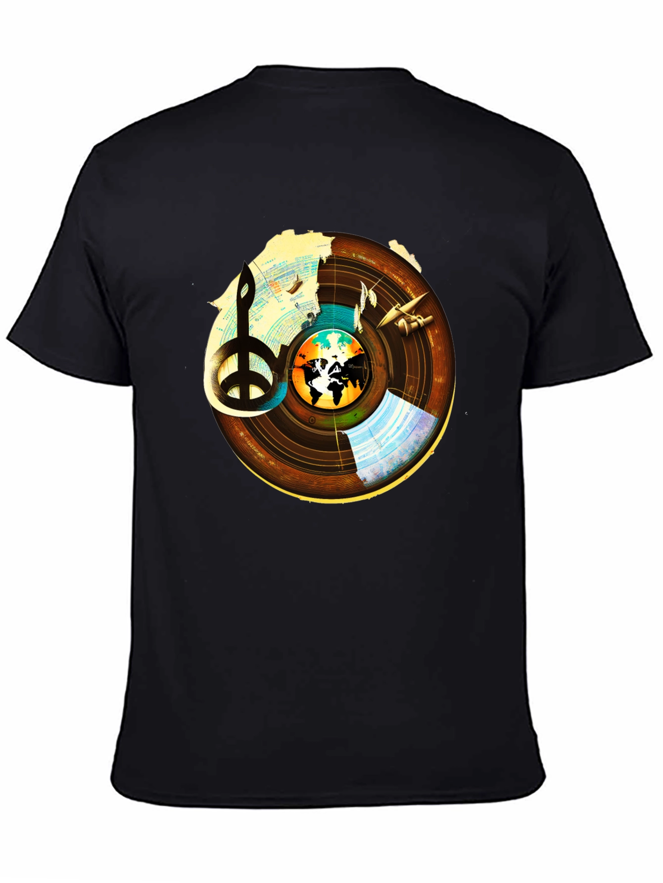 Peace & Music T-Shirt: World Vinyl Graphic Tee