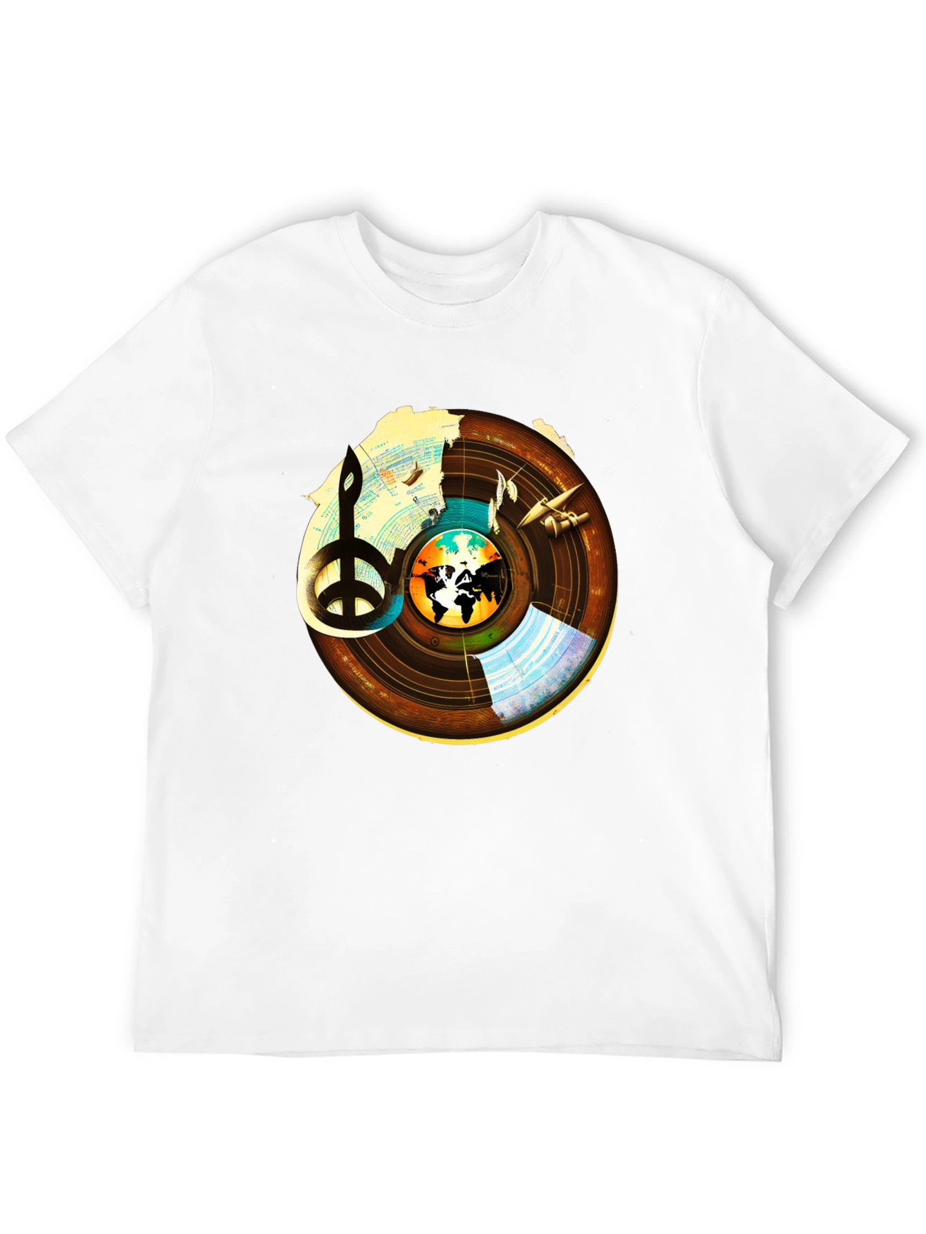 Peace & Music T-Shirt: World Vinyl Graphic Tee