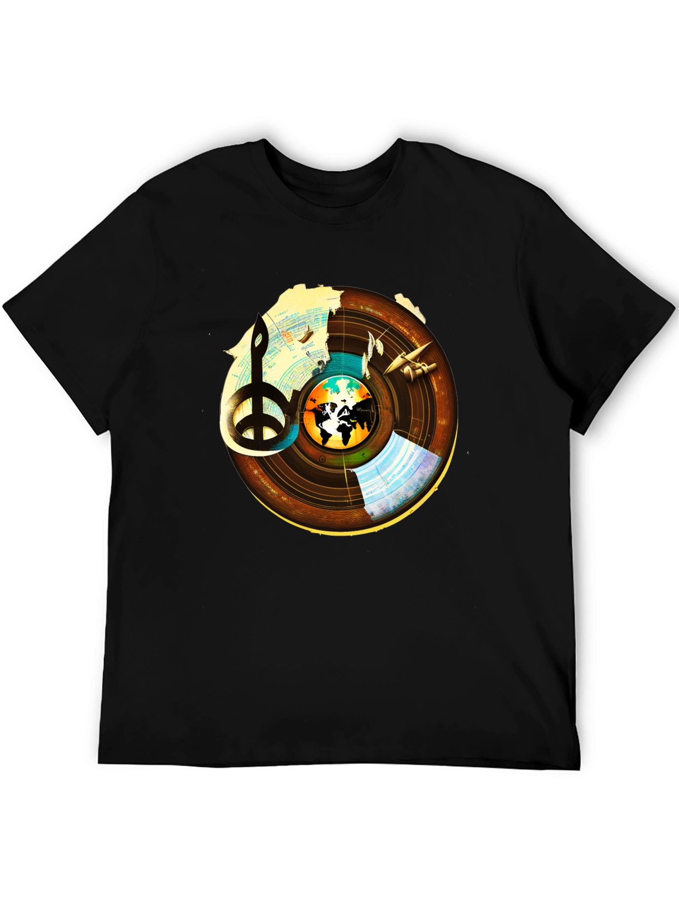 Peace & Music T-Shirt: World Vinyl Graphic Tee