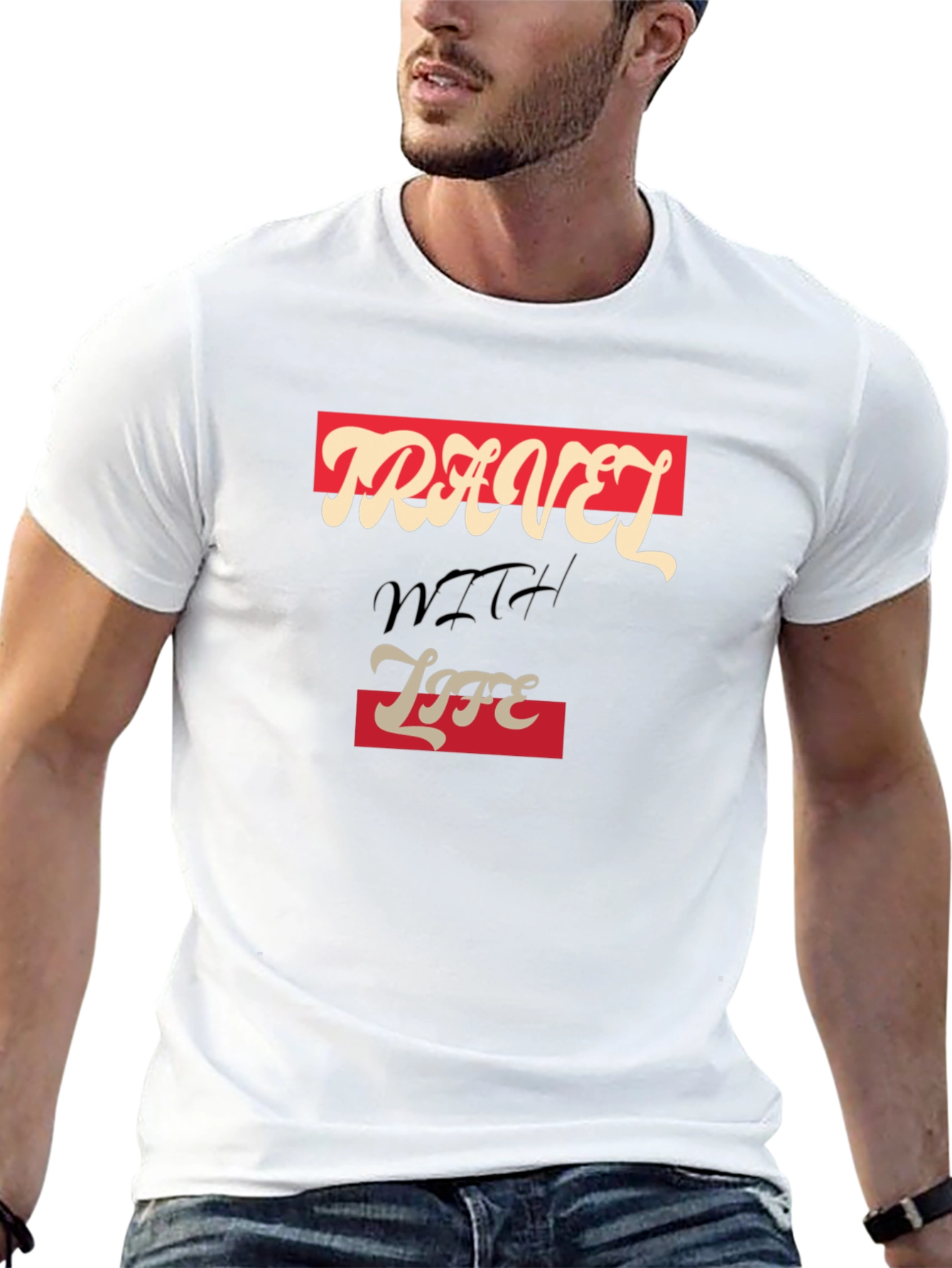 Travel With Life Black Graphic Tee