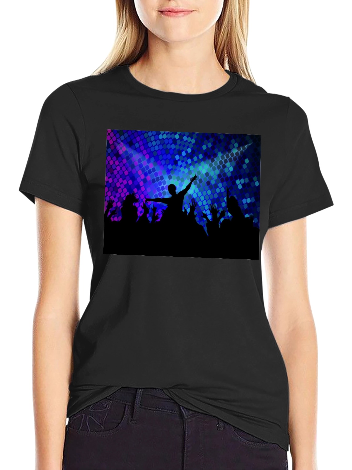Concert Crowd Graphic Tee - Black