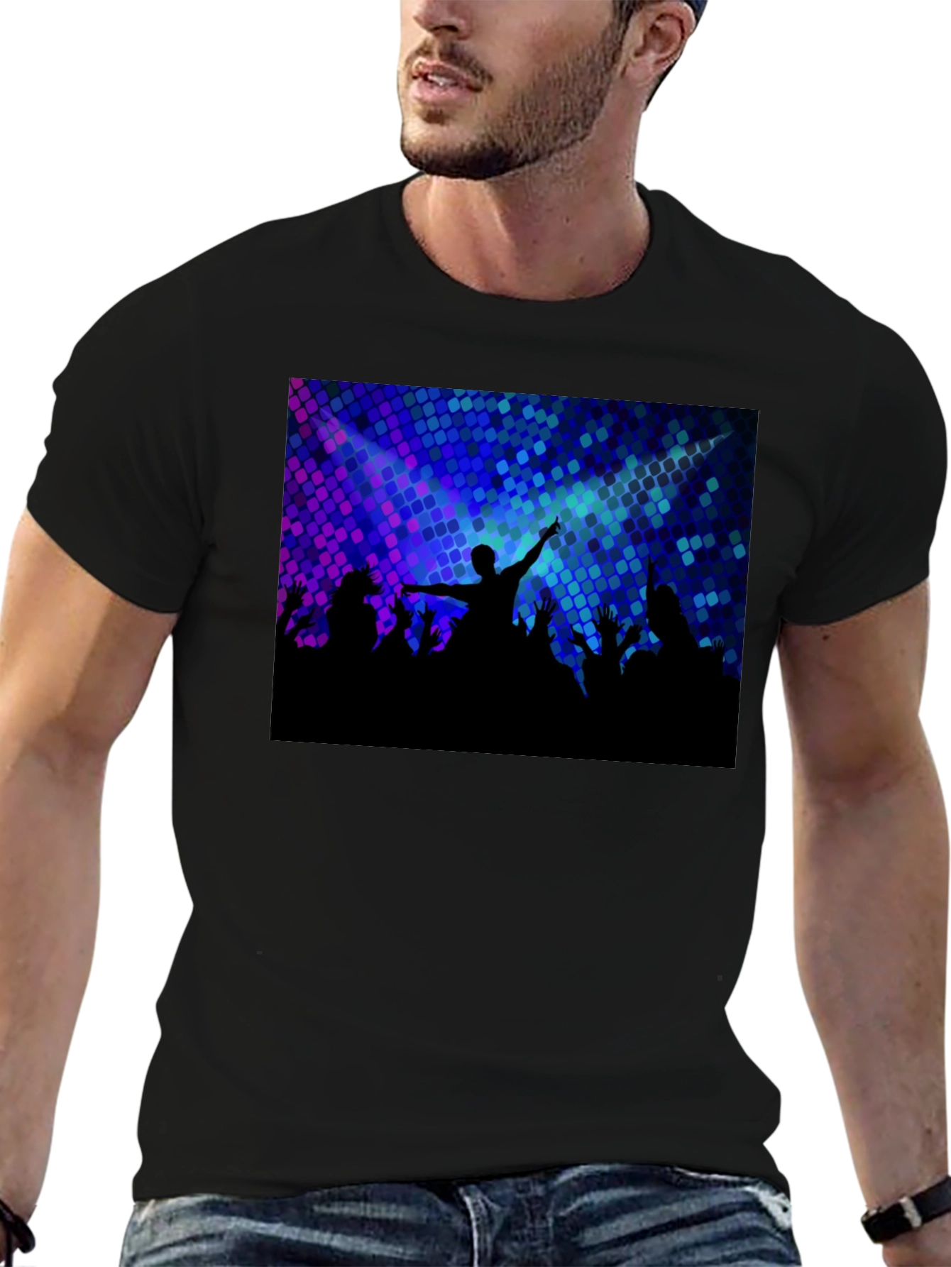 Concert Crowd Graphic Tee - Black