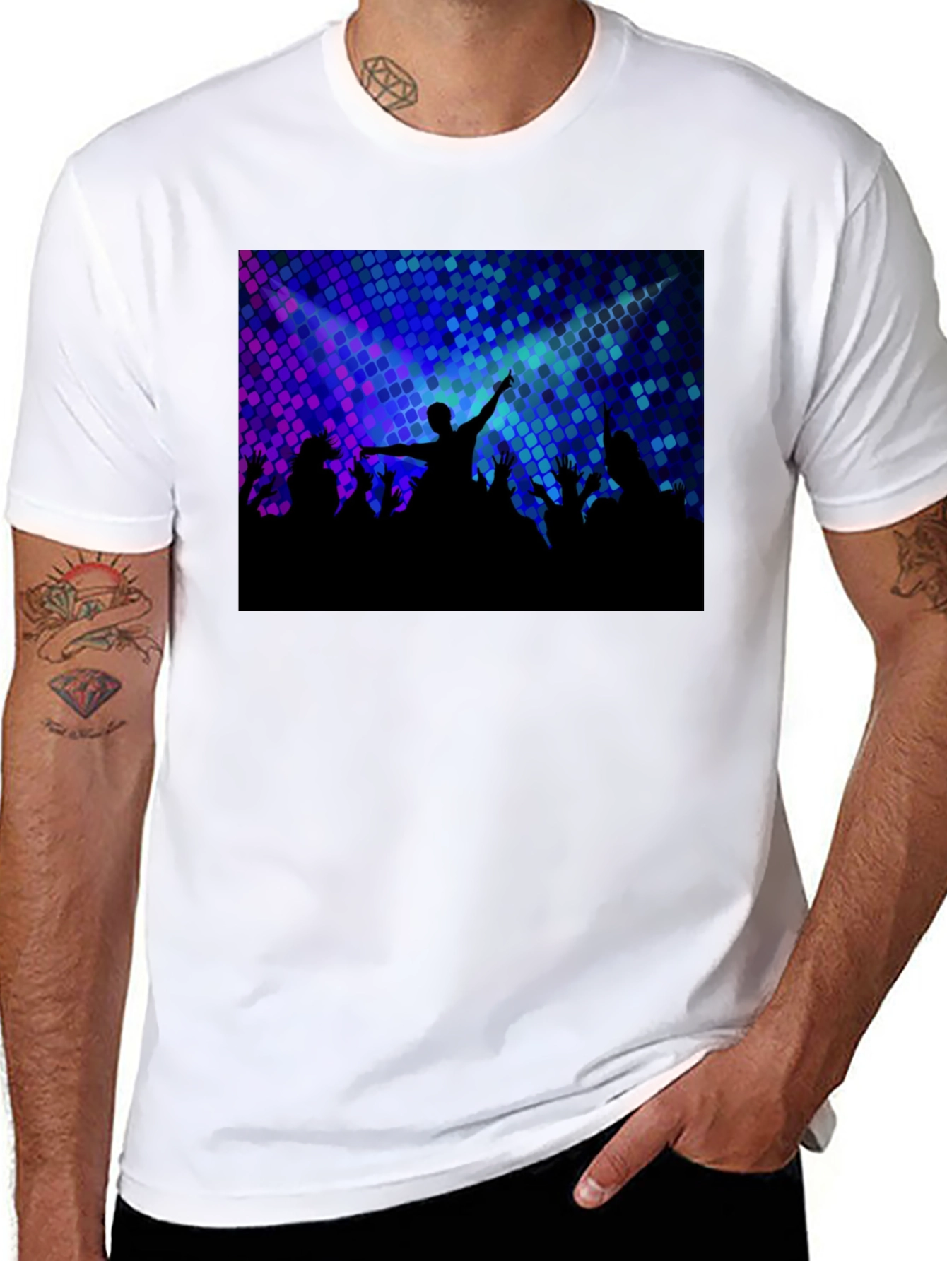 Concert Crowd Graphic Tee - Black