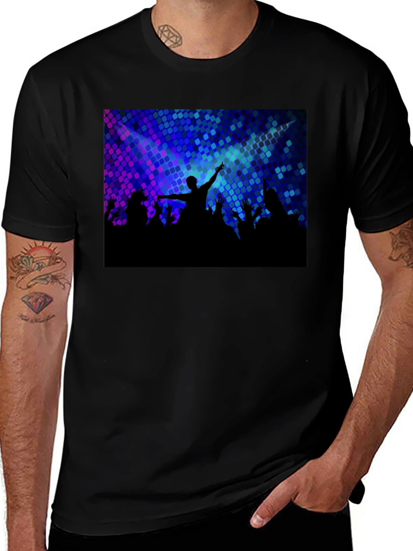 Concert Crowd Graphic Tee - Black