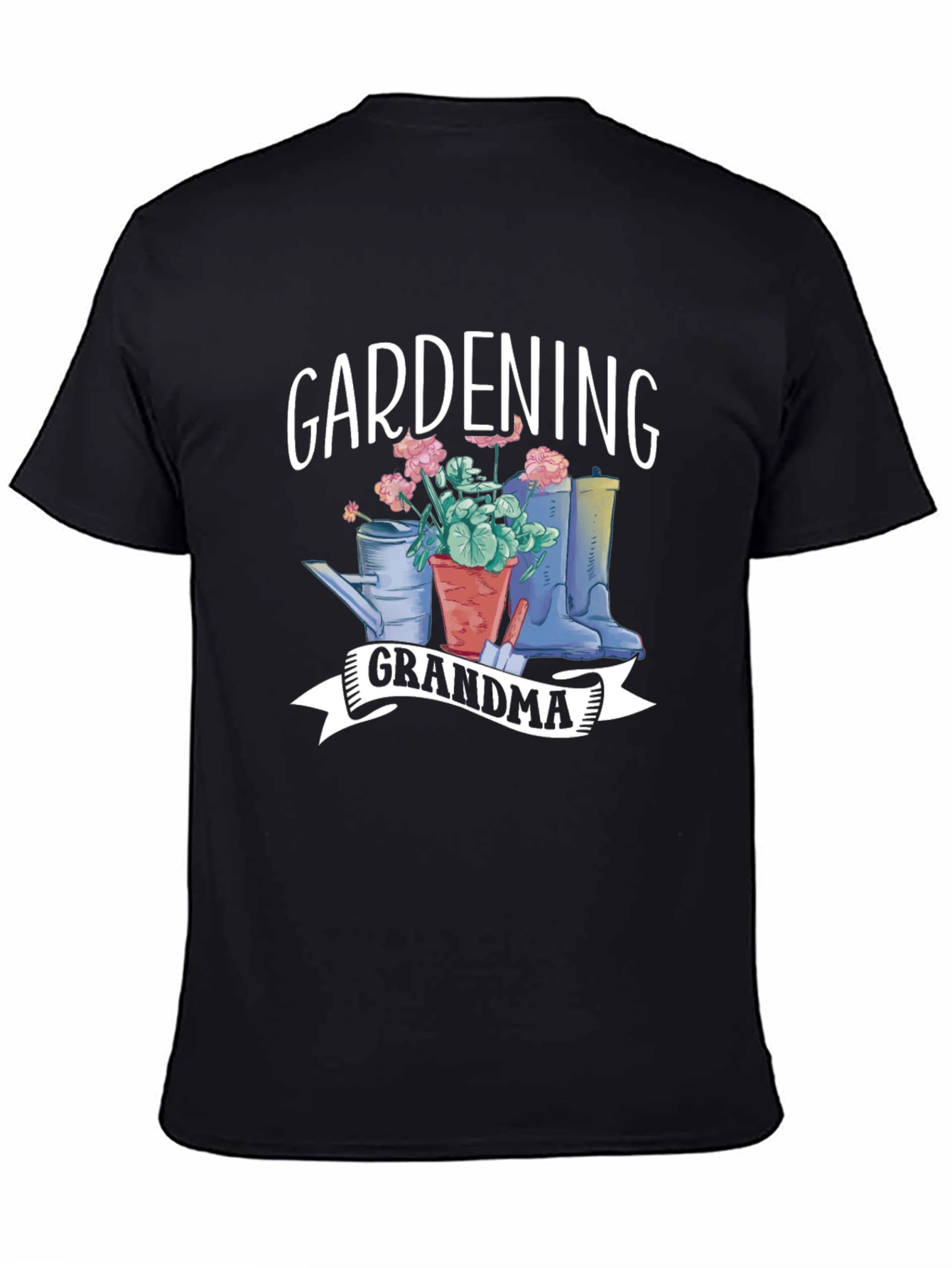 Gardening Grandma T-Shirt - Black Cotton Tee