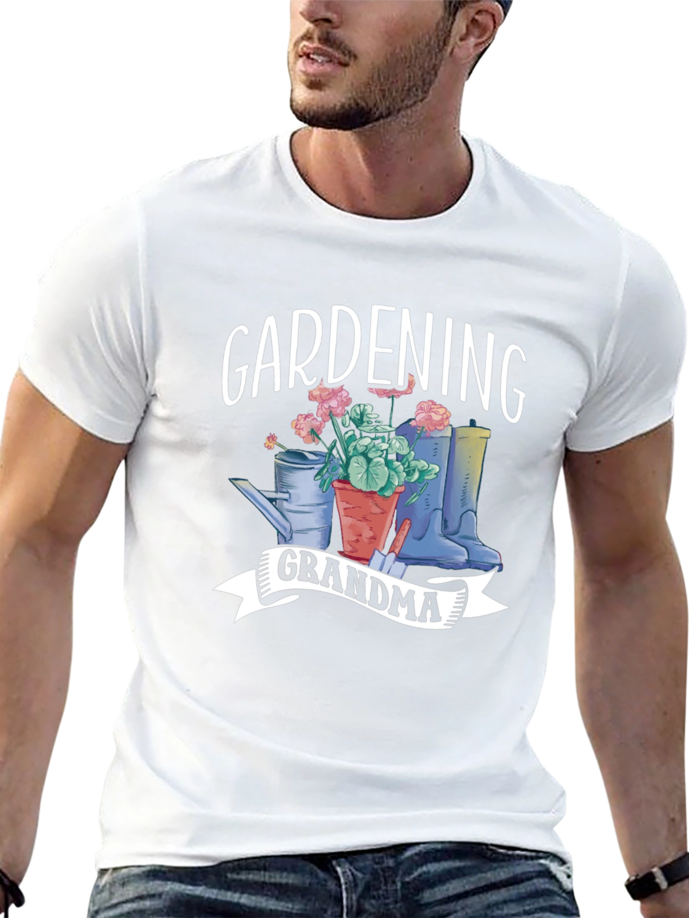 Gardening Grandma T-Shirt - Black Cotton Tee