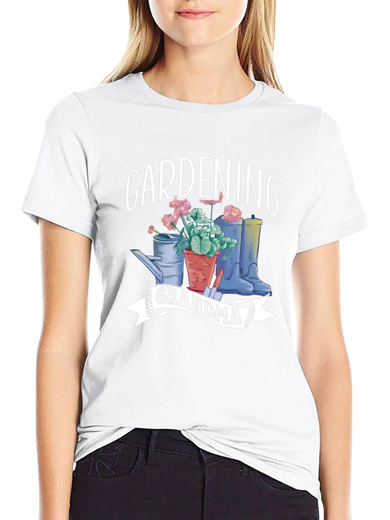 Gardening Grandma T-Shirt - Black Cotton Tee