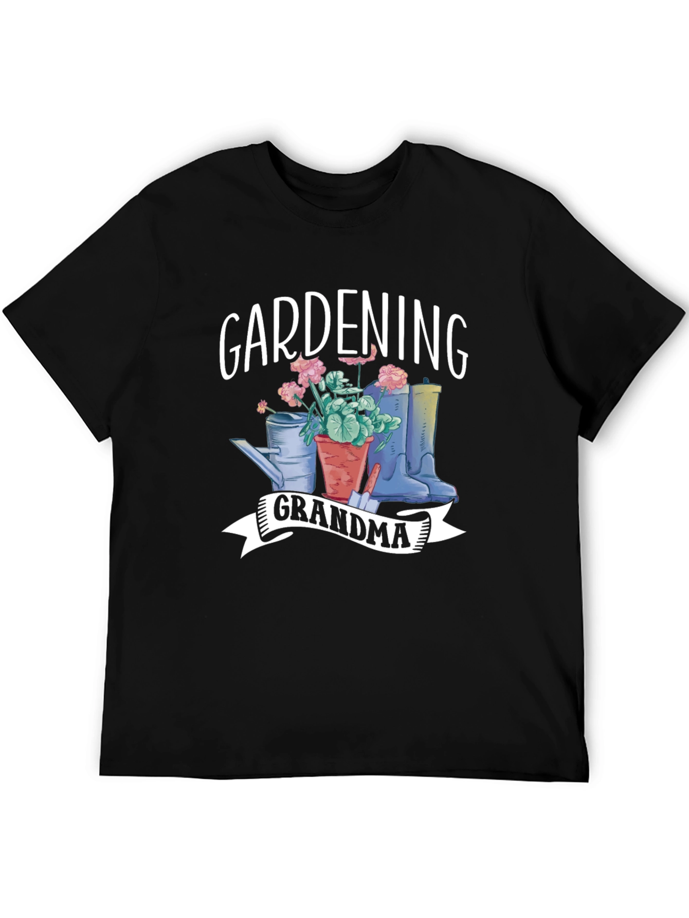 Gardening Grandma T-Shirt - Black Cotton Tee