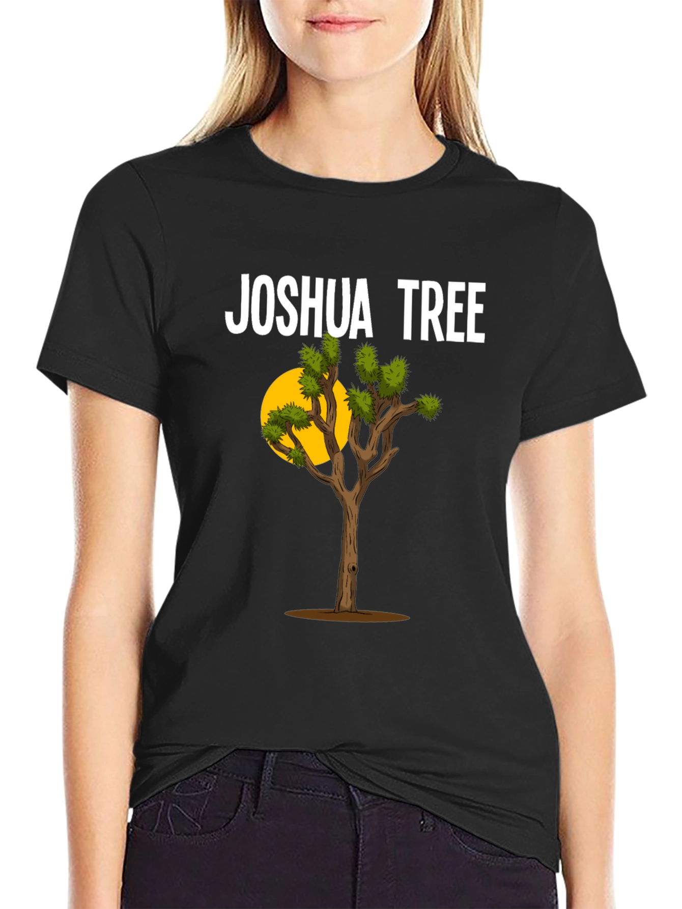 Joshua Tree Graphic T-Shirt - Black Cotton Blend