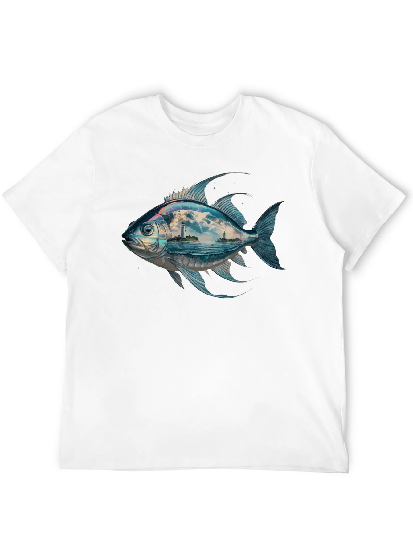 Ocean View Fish Graphic Tee - Black