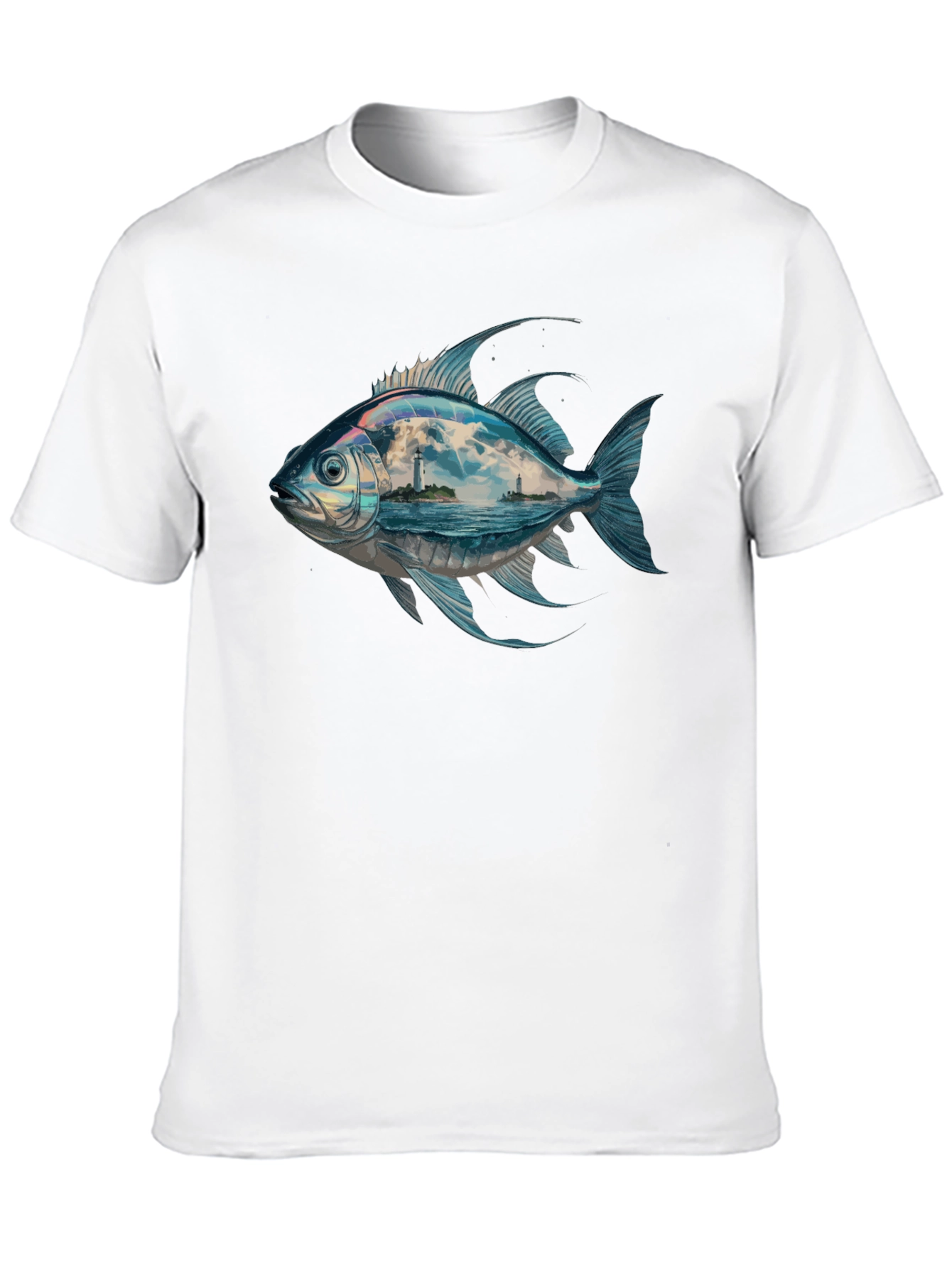 Ocean View Fish Graphic Tee - Black