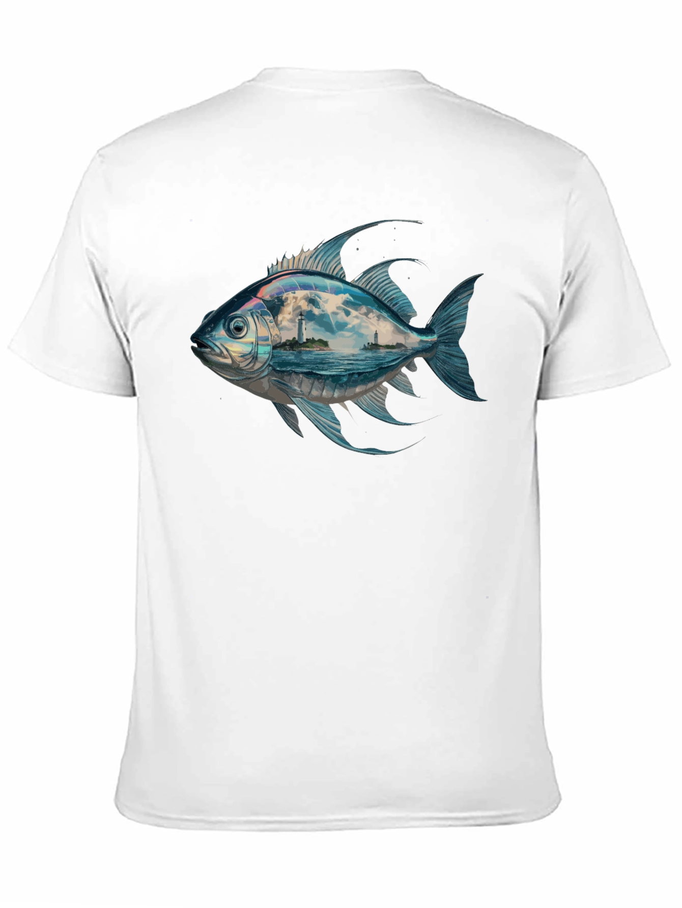 Ocean View Fish Graphic Tee - Black
