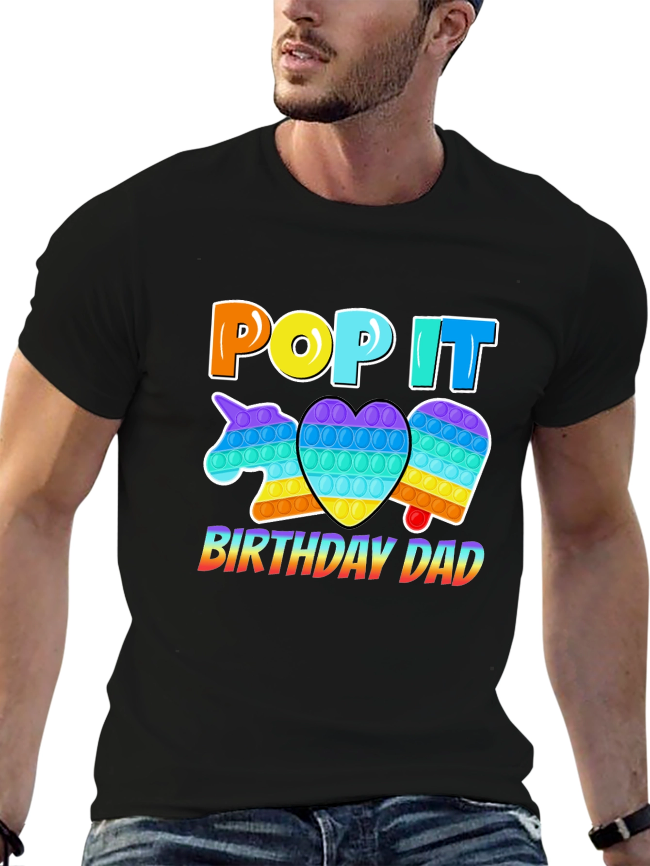 Pop It Birthday Dad T-Shirt - Fun Novelty Tee