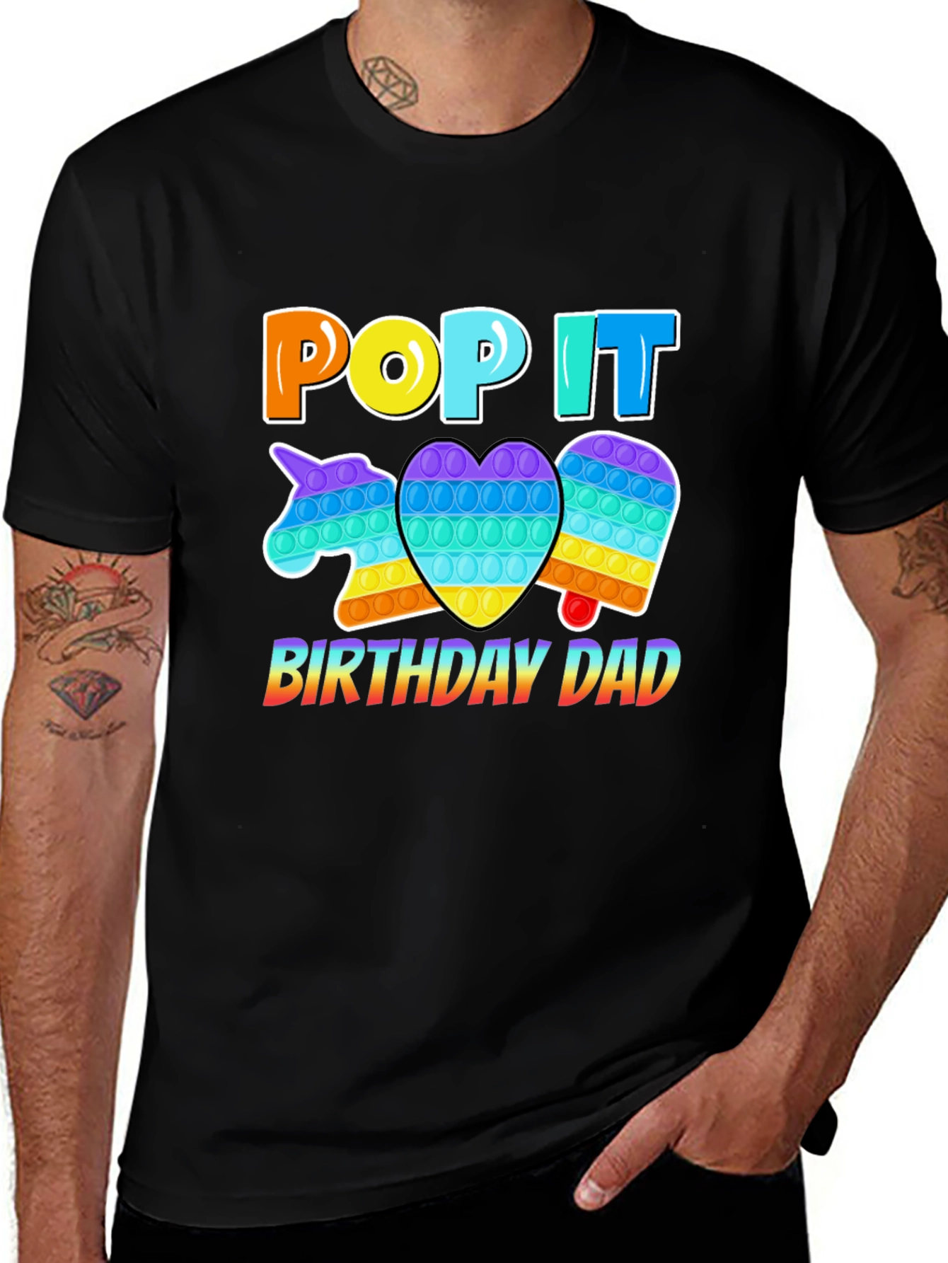 Pop It Birthday Dad T-Shirt - Fun Novelty Tee