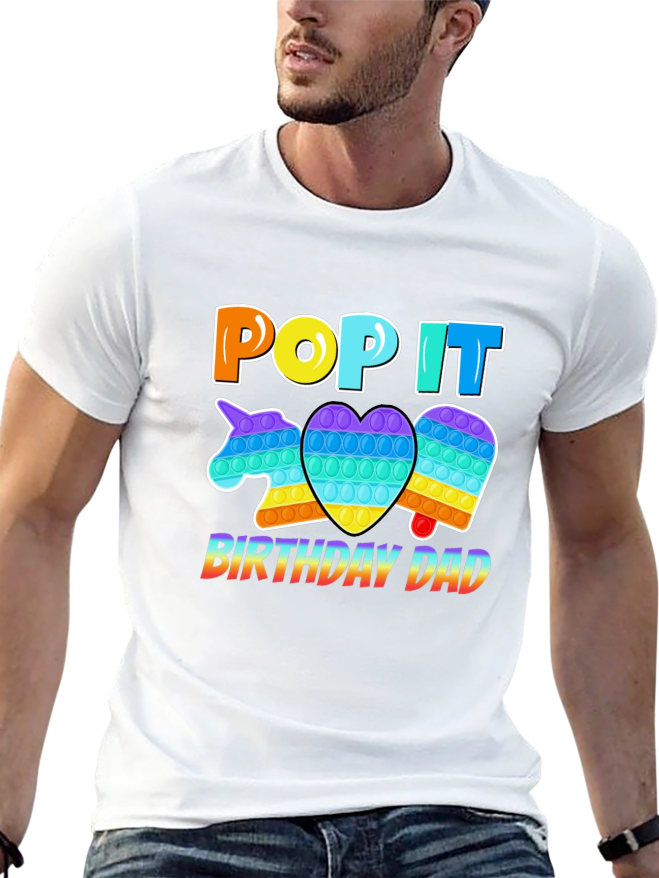 Pop It Birthday Dad T-Shirt - Fun Novelty Tee