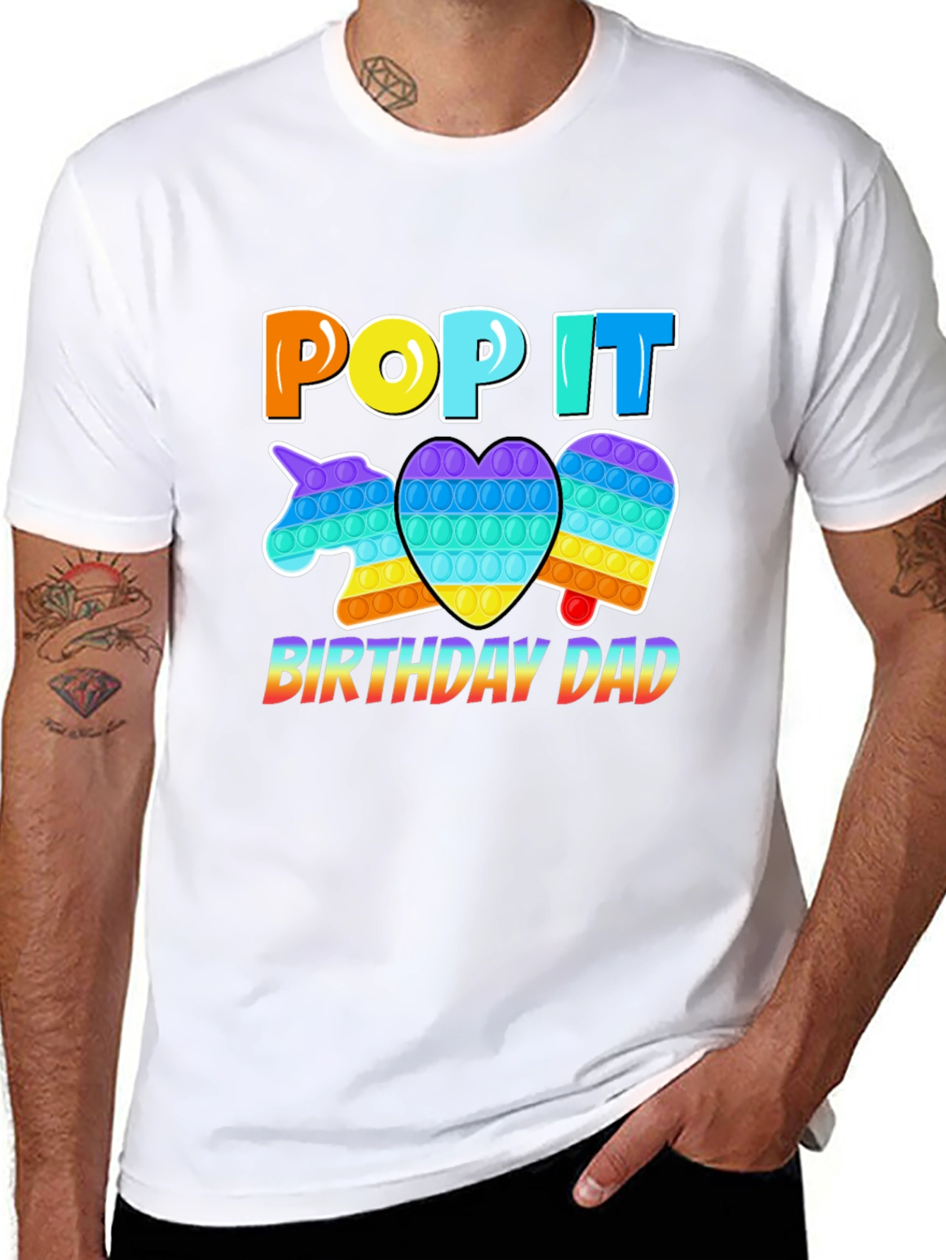Pop It Birthday Dad T-Shirt - Fun Novelty Tee