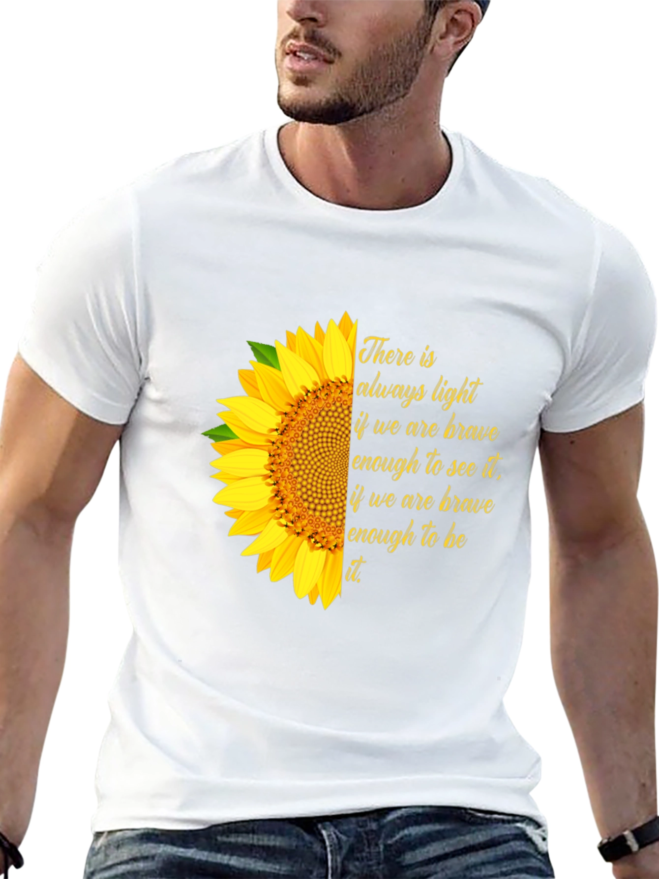 Sunflower Inspirational Quote Graphic Tee - Always Light