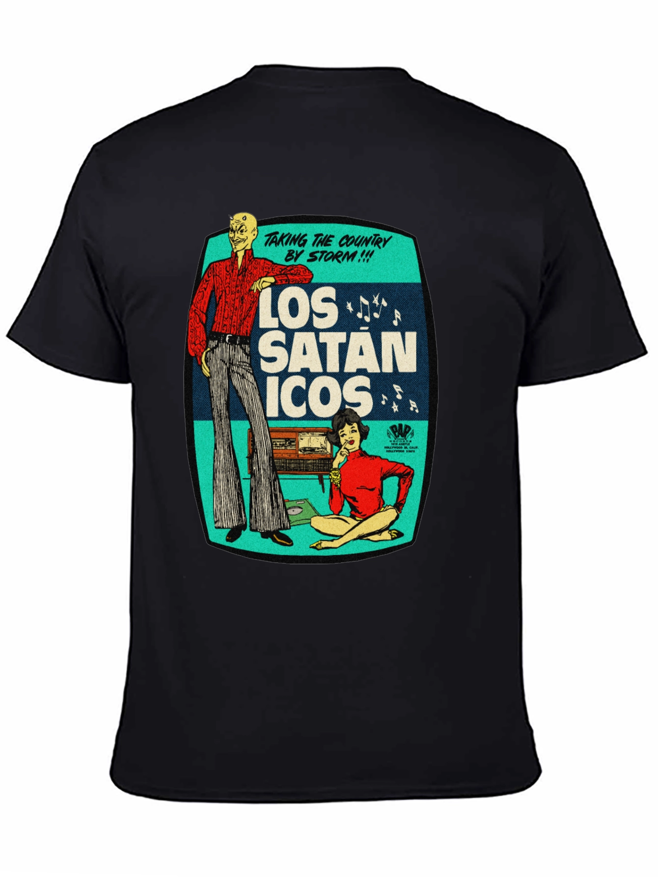 Los Satanicos Graphic Tee - Retro Devil Band Shirt