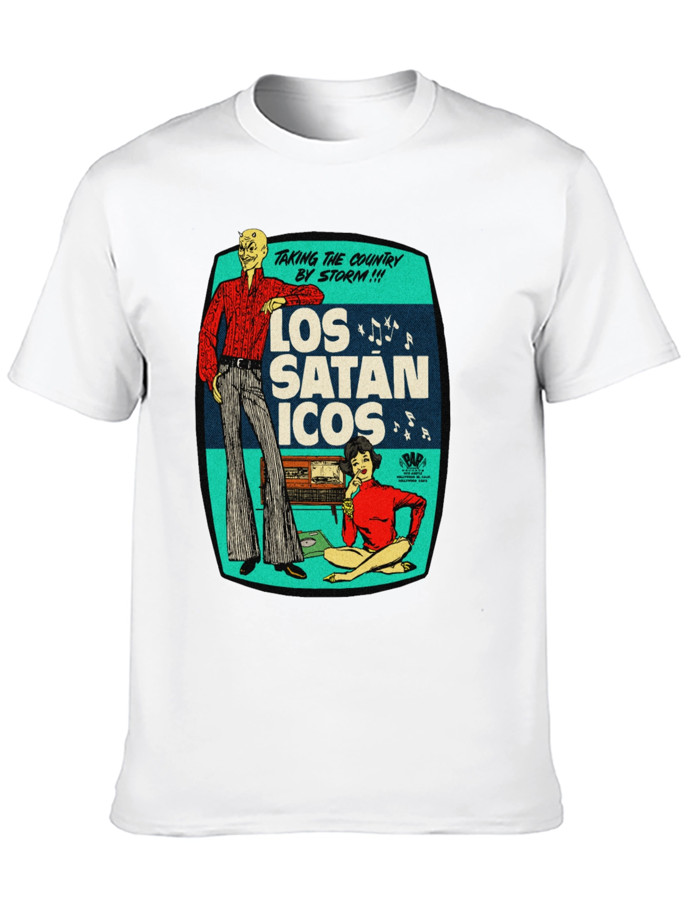 Los Satanicos Graphic Tee - Retro Devil Band Shirt