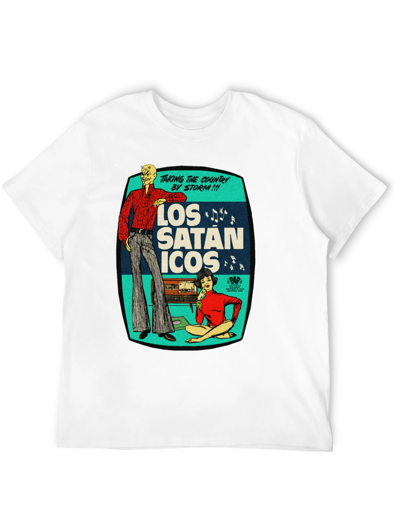 Los Satanicos Graphic Tee - Retro Devil Band Shirt