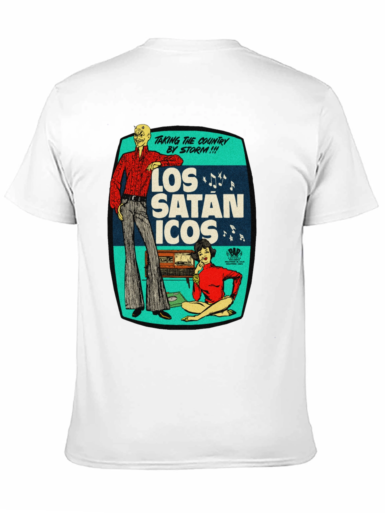 Los Satanicos Graphic Tee - Retro Devil Band Shirt