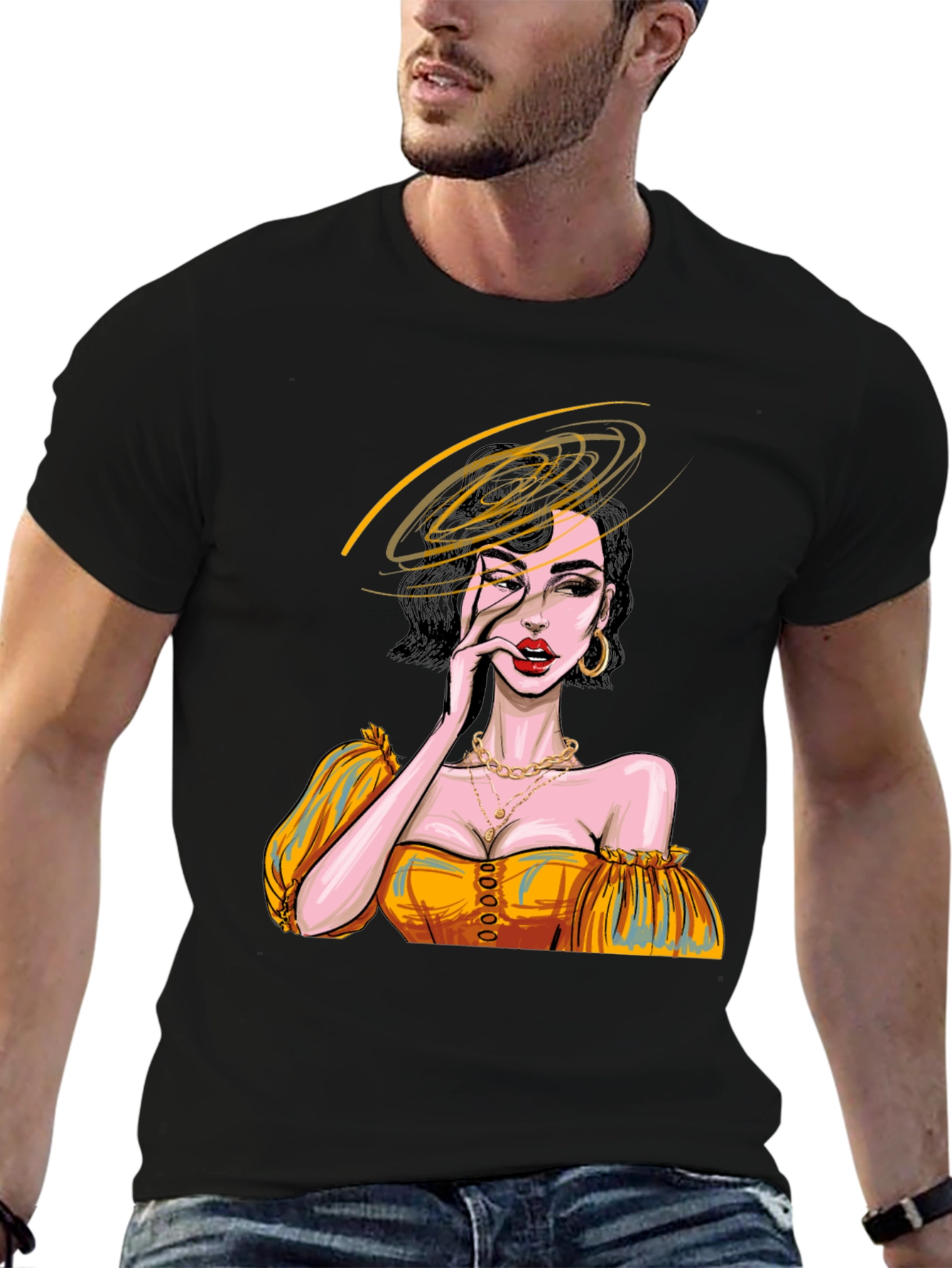 Woman Portrait Graphic Print Tee
