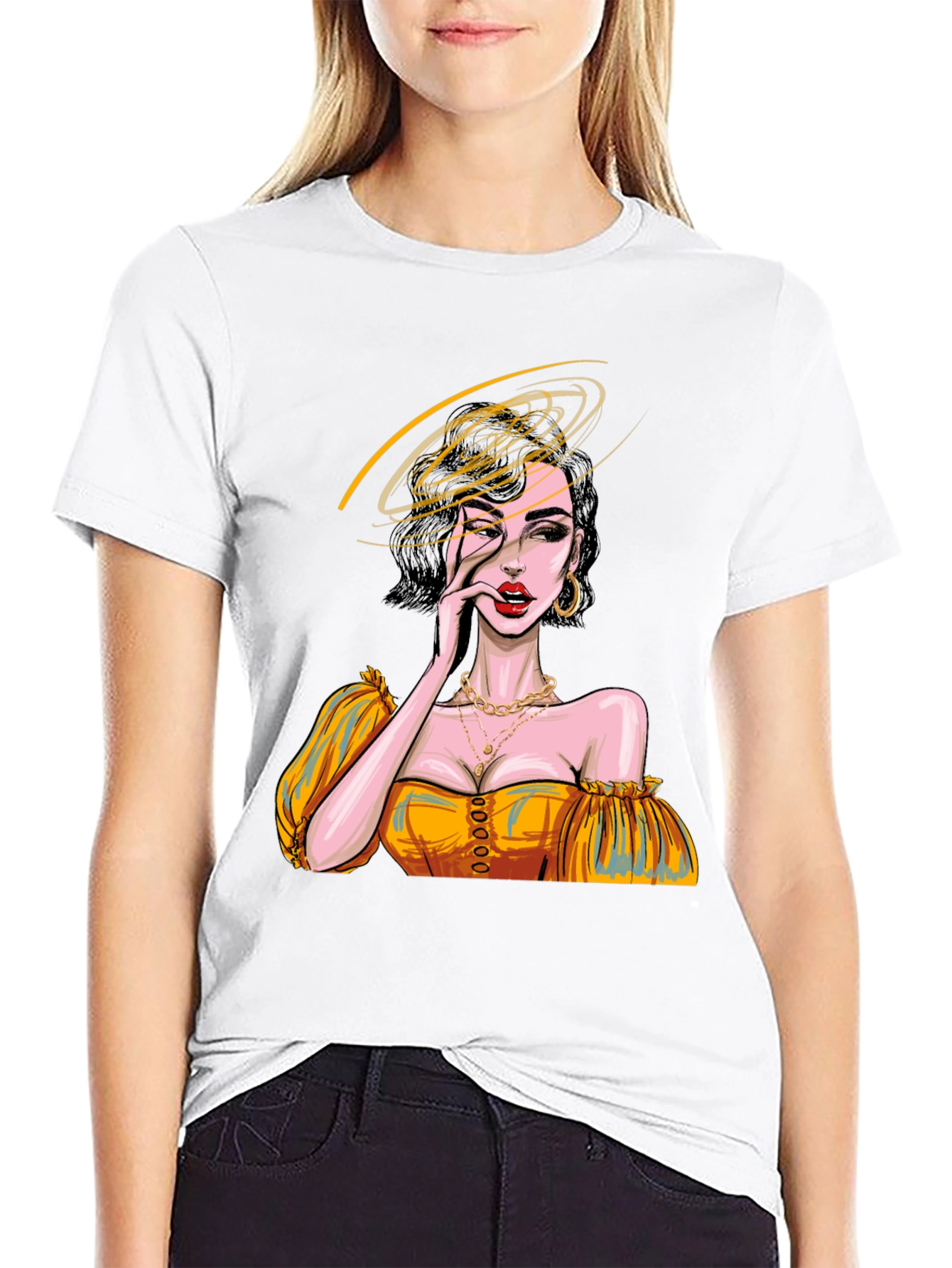 Woman Portrait Graphic Print Tee