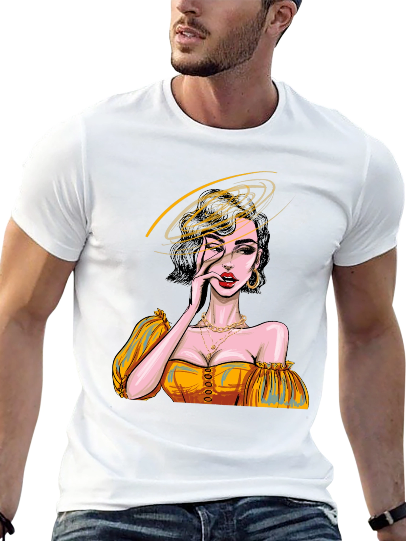 Woman Portrait Graphic Print Tee