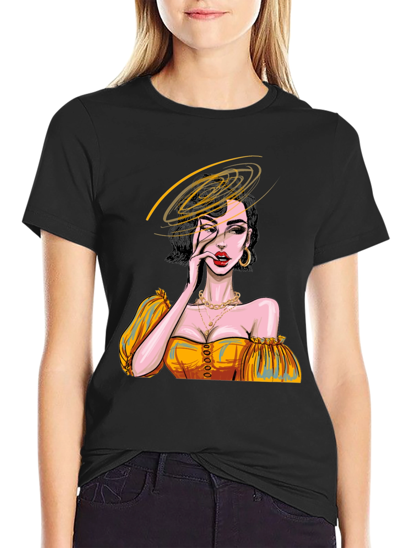 Woman Portrait Graphic Print Tee
