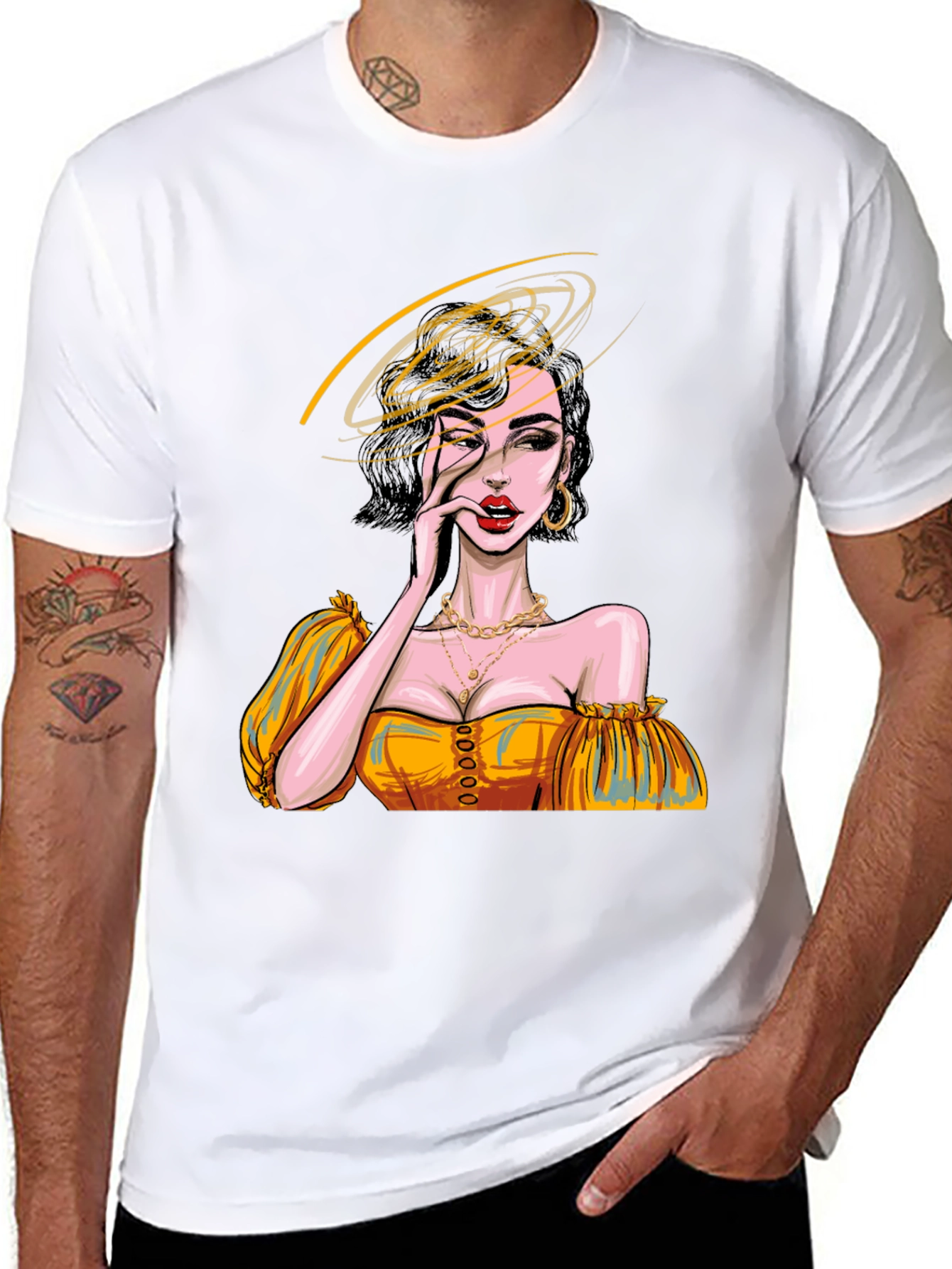 Woman Portrait Graphic Print Tee