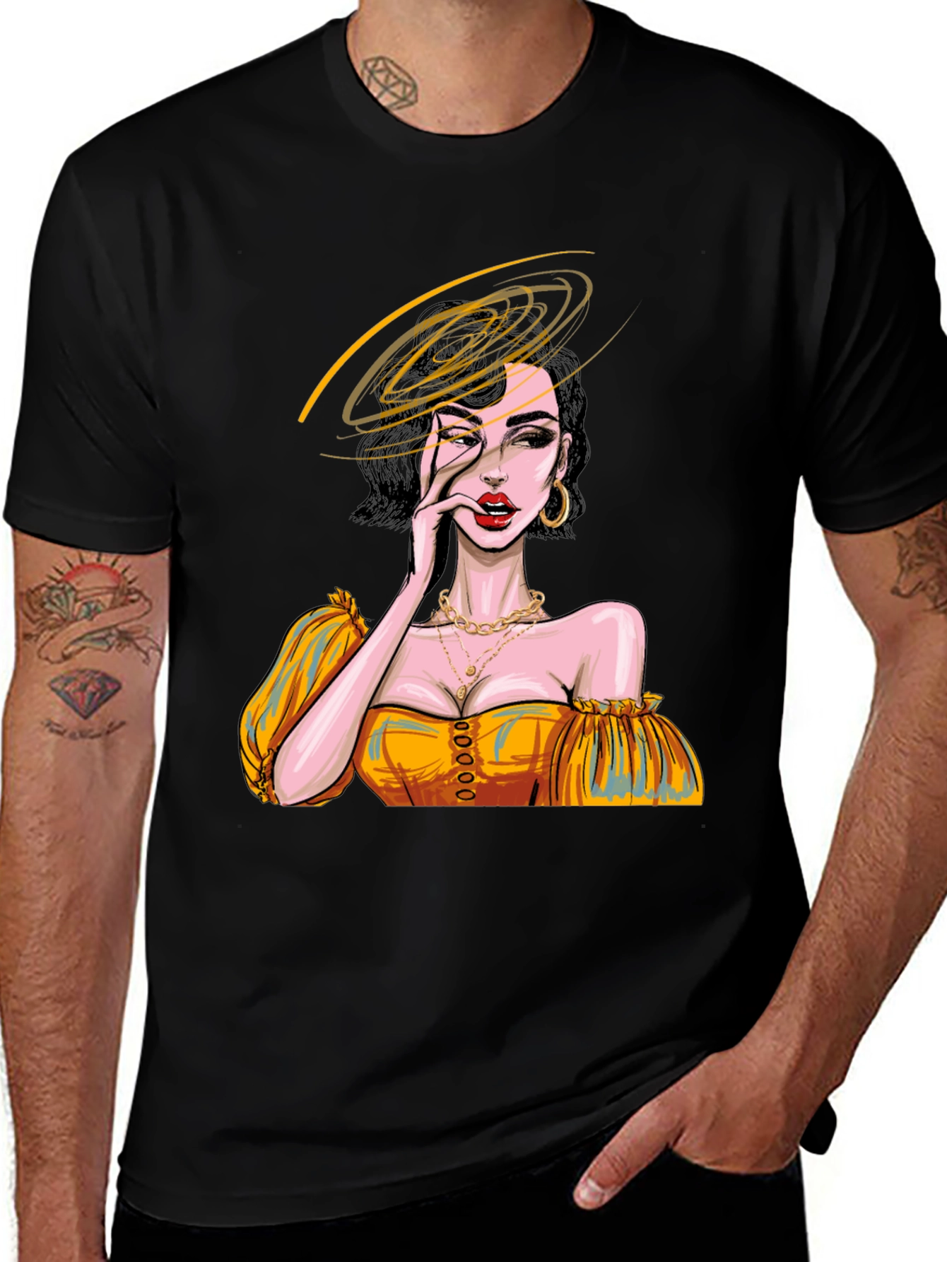 Woman Portrait Graphic Print Tee