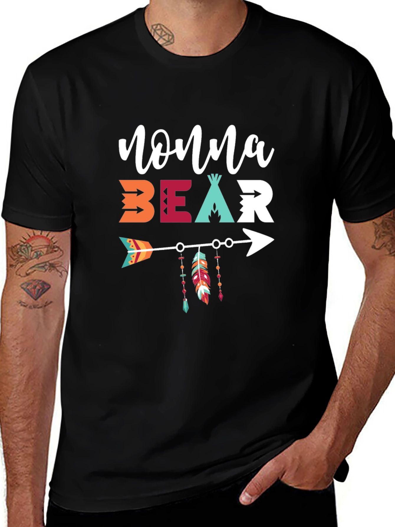 Nonna Bear Graphic Tee - Native American Style