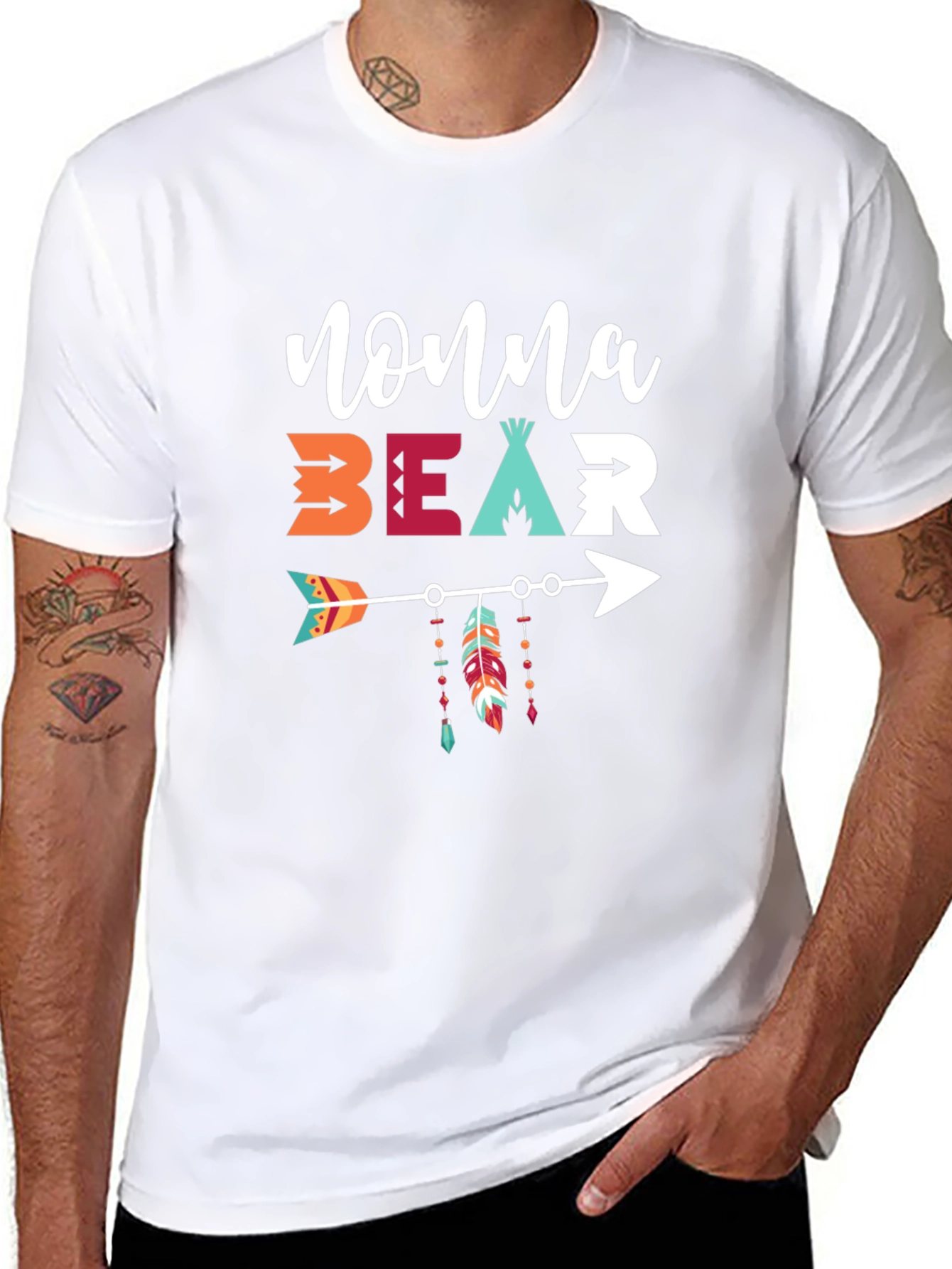 Nonna Bear Graphic Tee - Native American Style