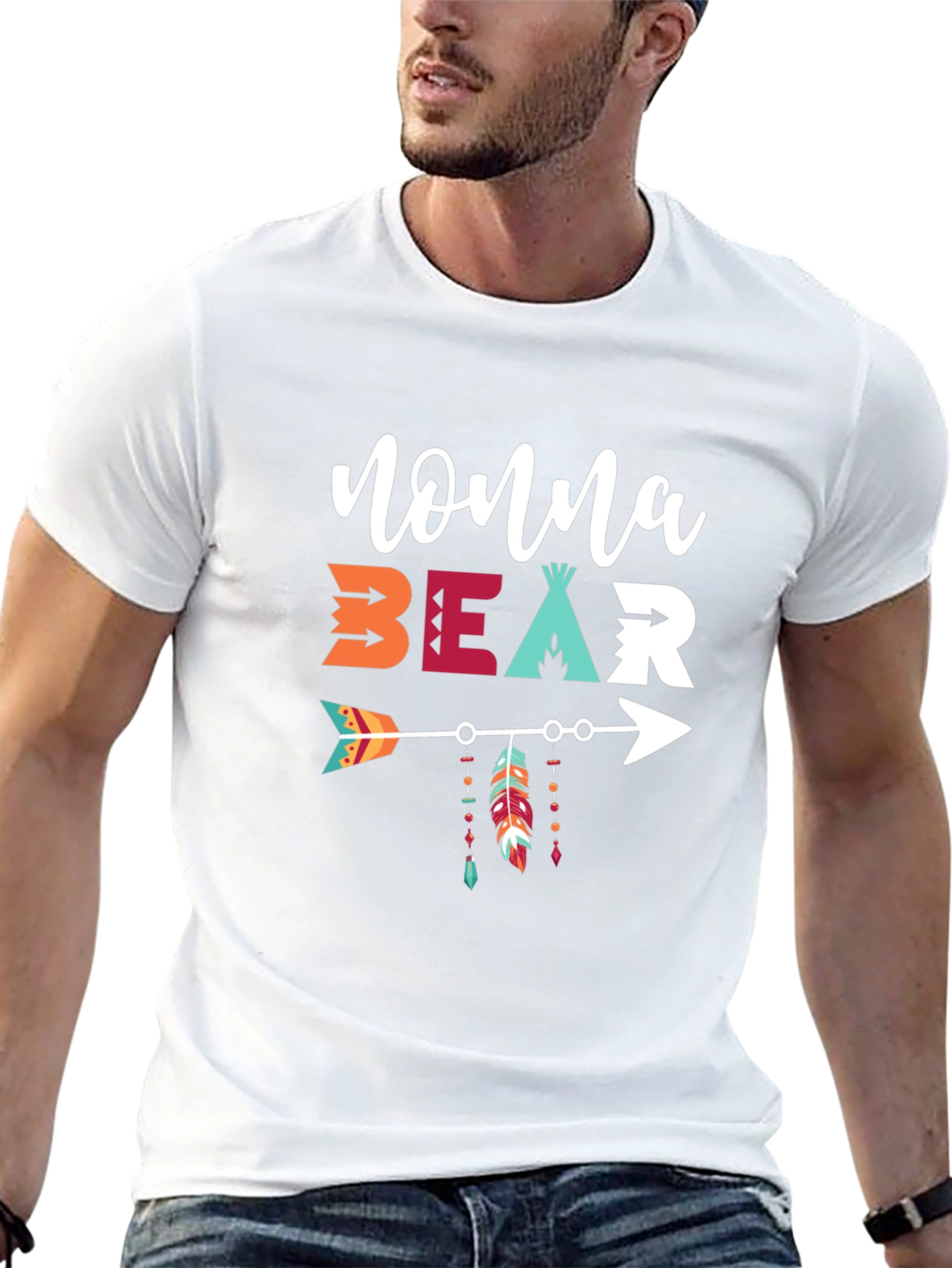 Nonna Bear Graphic Tee - Native American Style