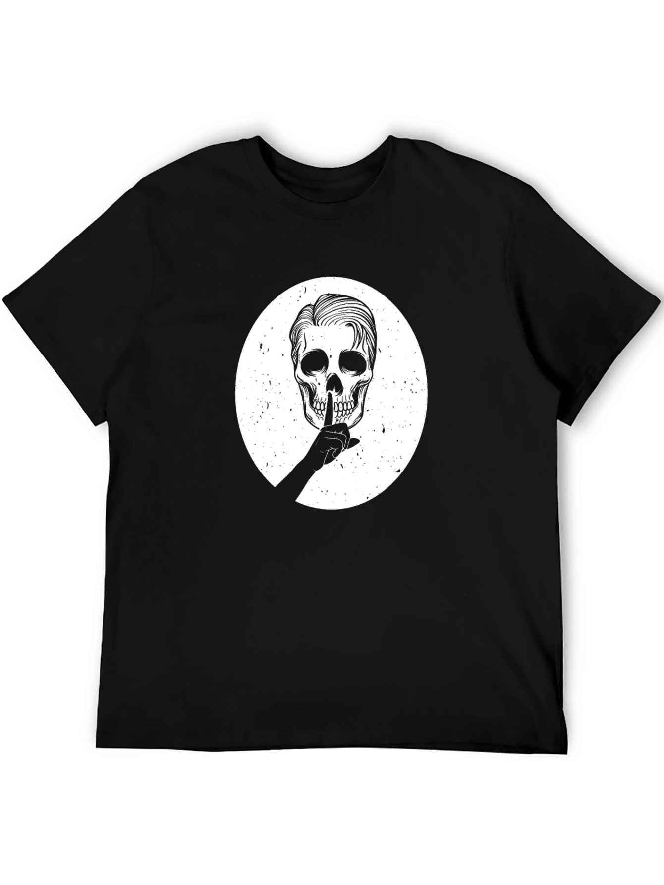 Black T-Shirt with Skull Graphic
