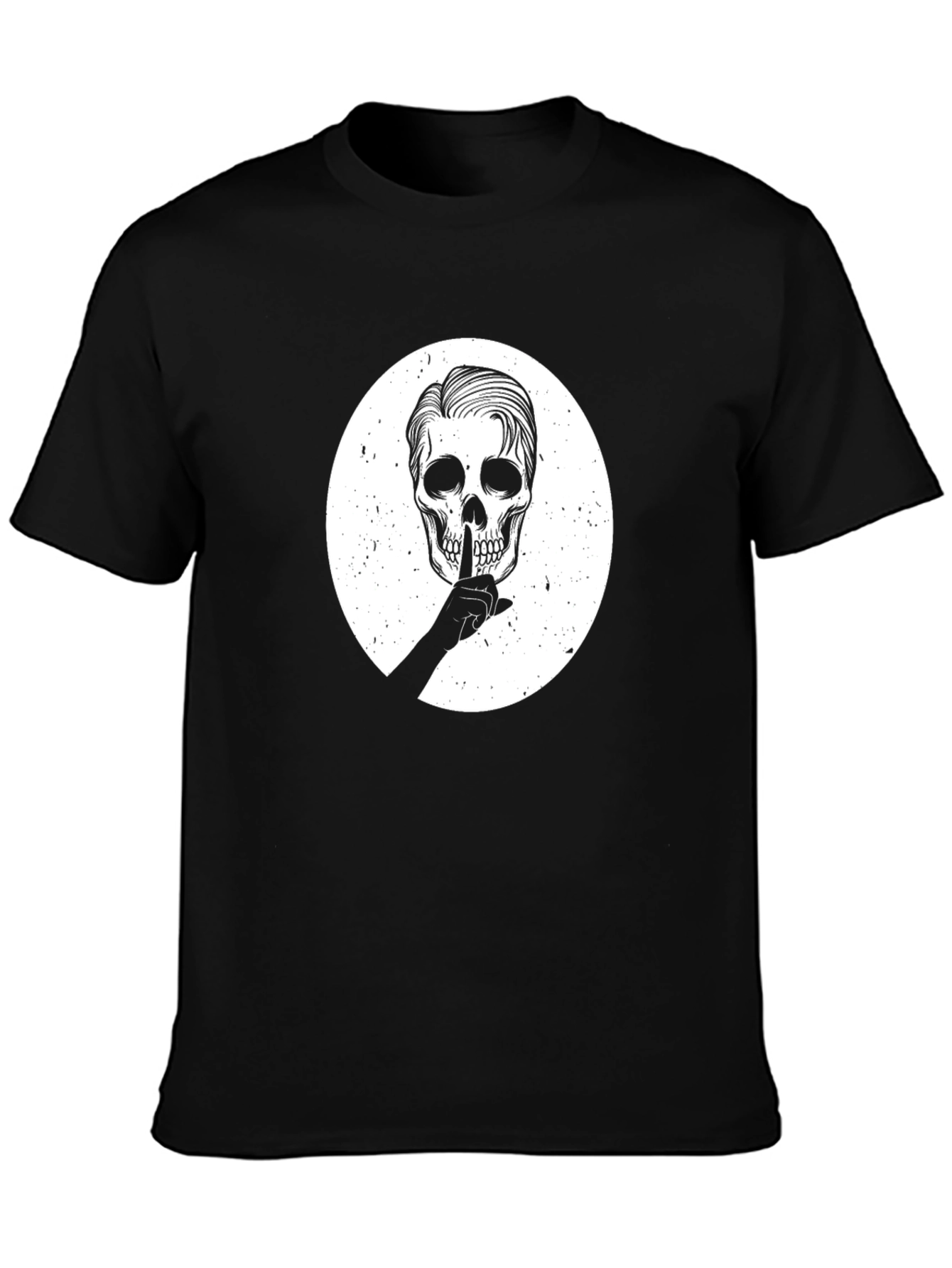 Black T-Shirt with Skull Graphic