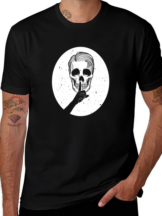 Black T-Shirt with Skull Graphic