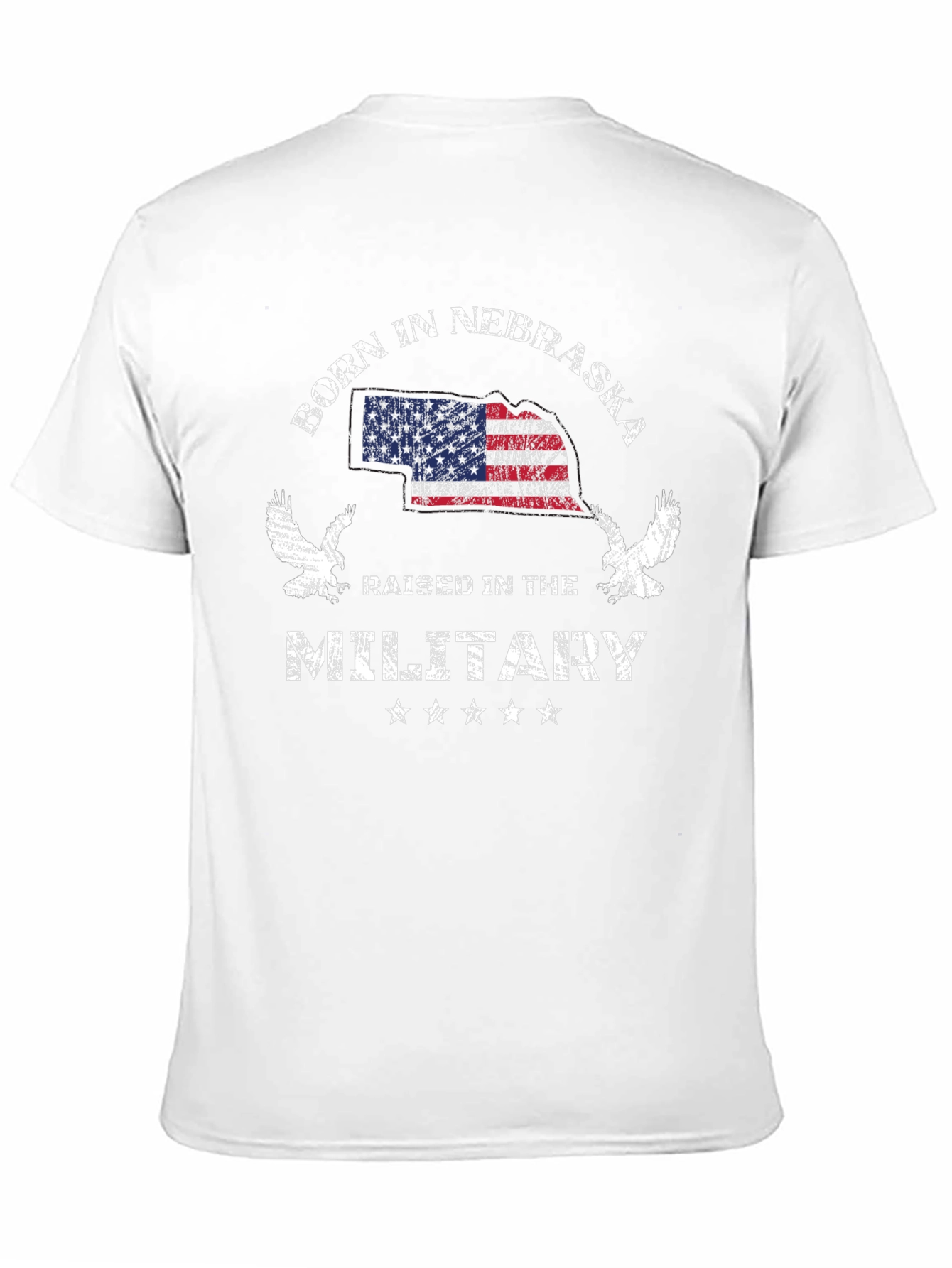 Born in Nebraska Raised in the Military T-Shirt