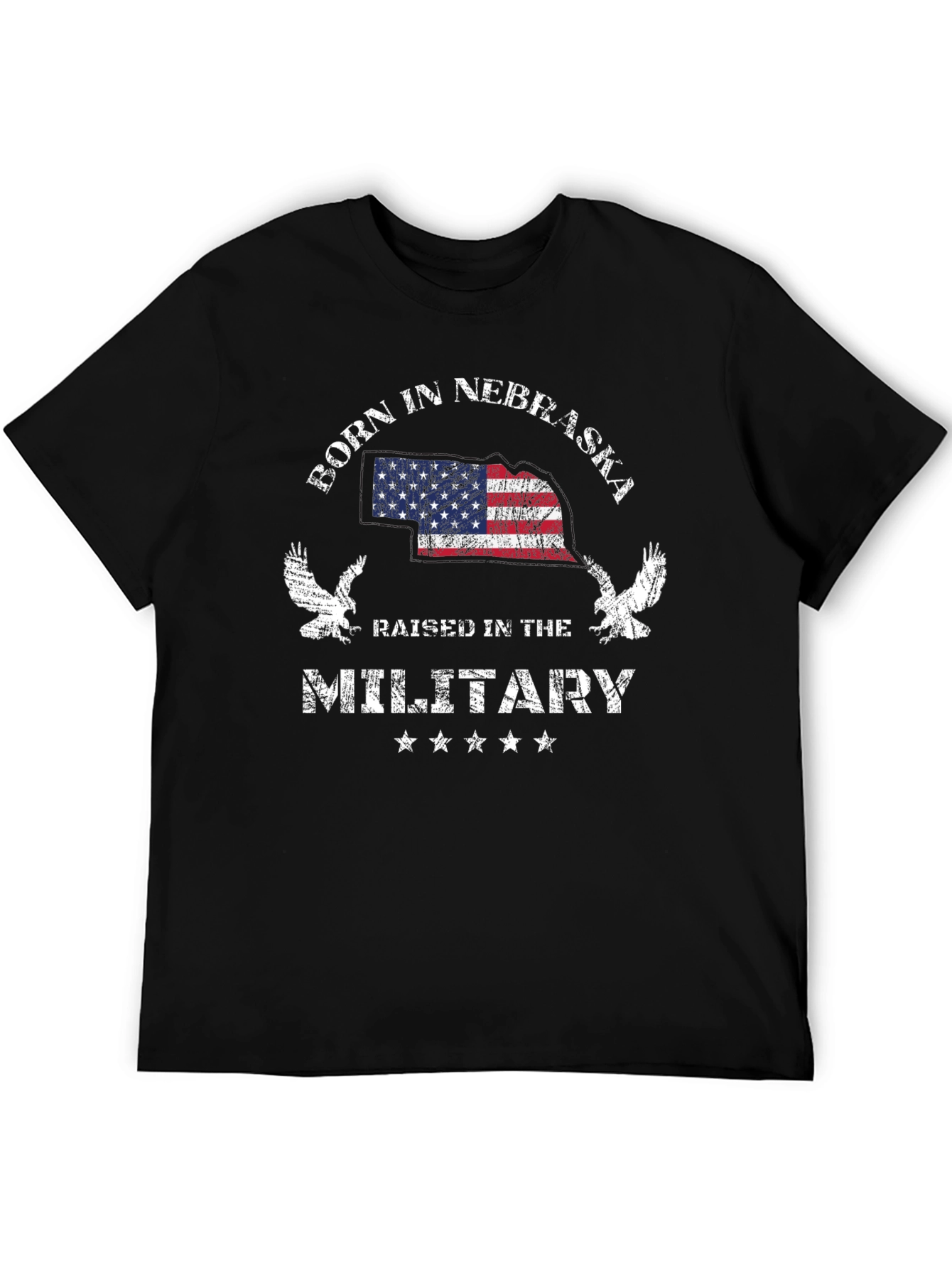Born in Nebraska Raised in the Military T-Shirt