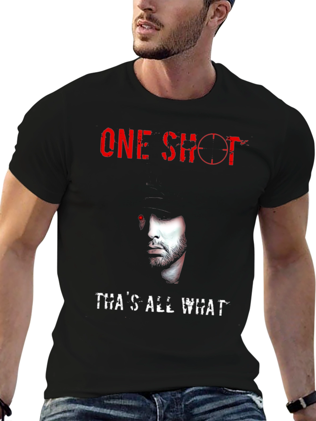 One Shot Eminem Graphic T-Shirt - Black