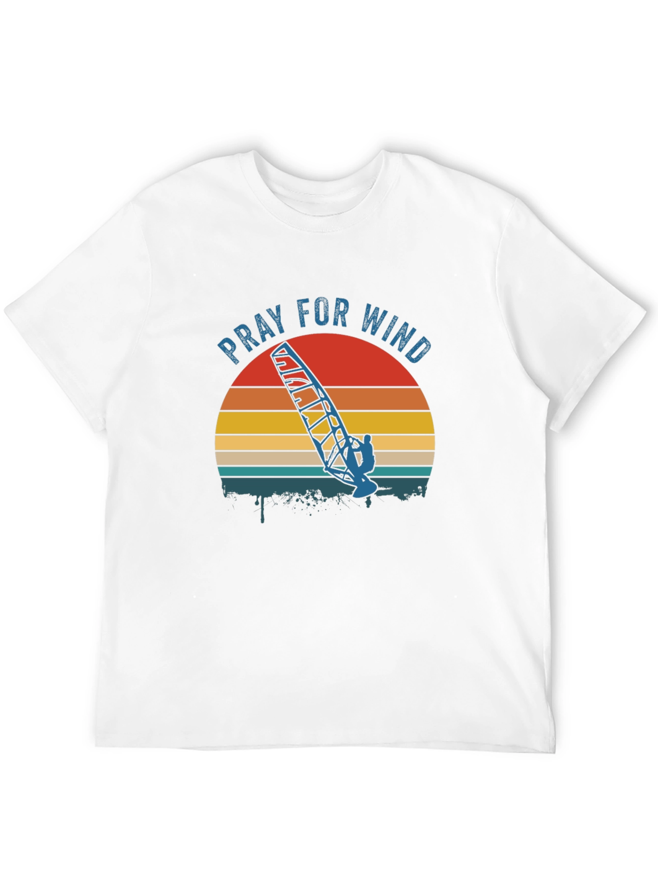 Pray for Wind Retro Graphic Tee - Black