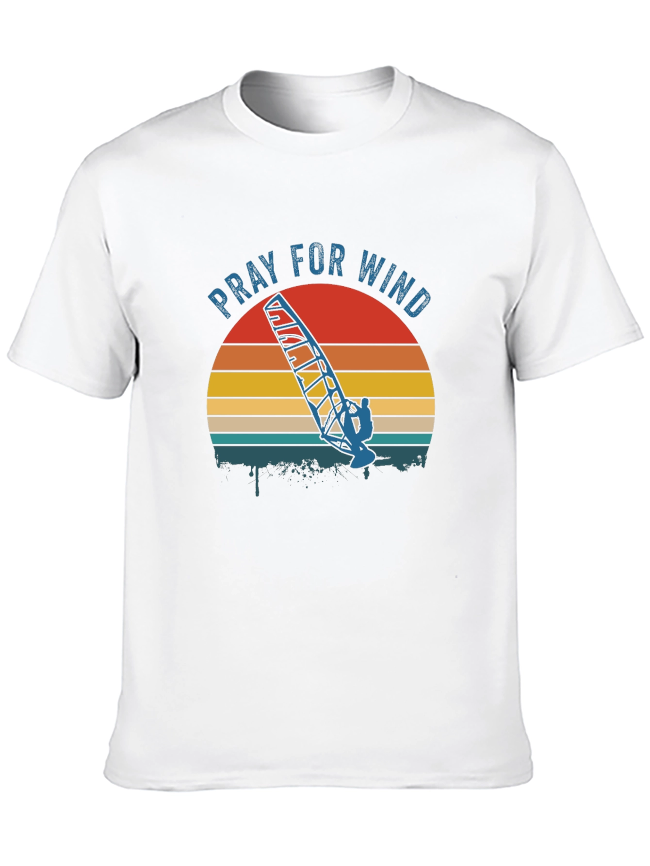 Pray for Wind Retro Graphic Tee - Black