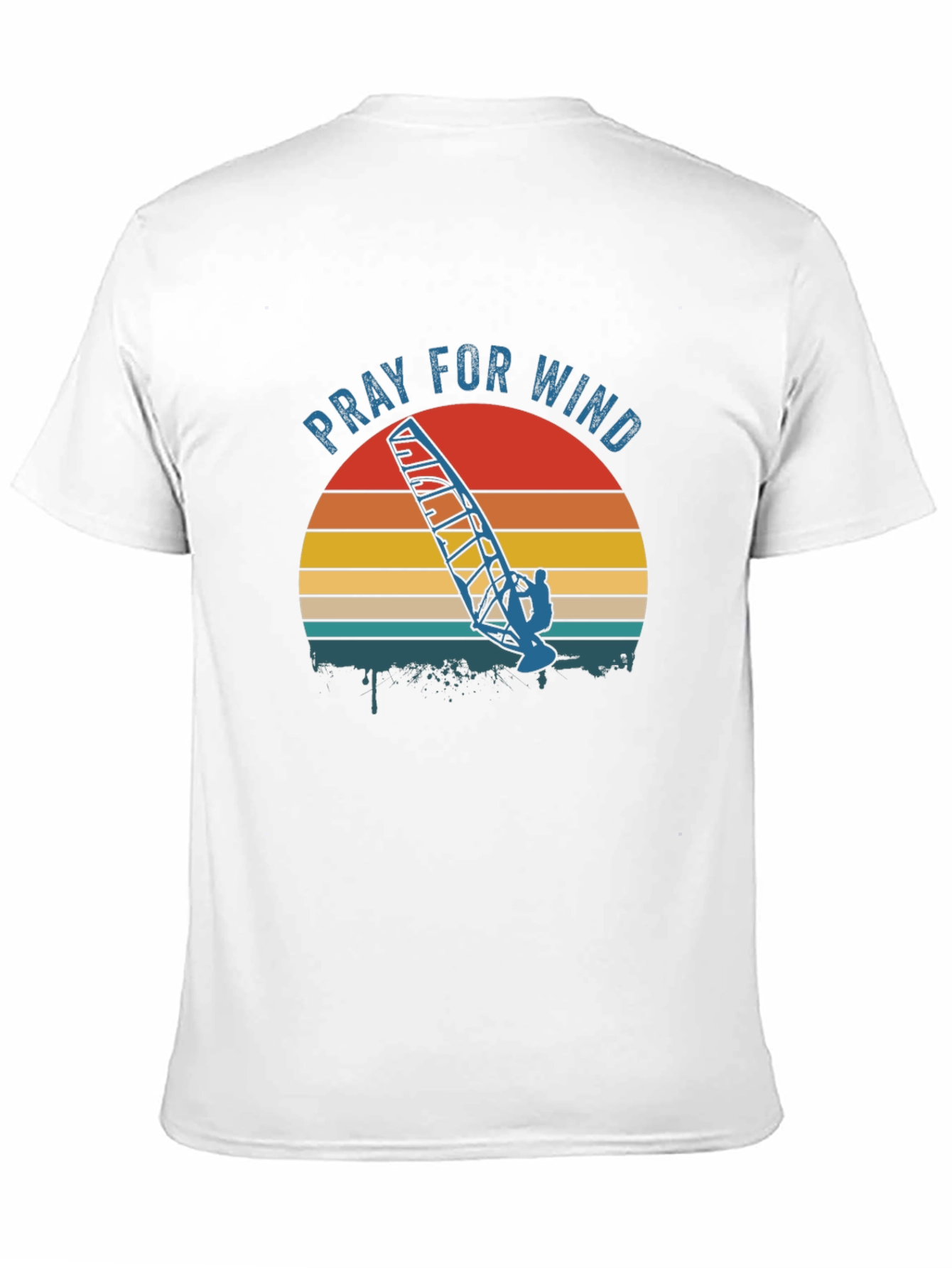 Pray for Wind Retro Graphic Tee - Black