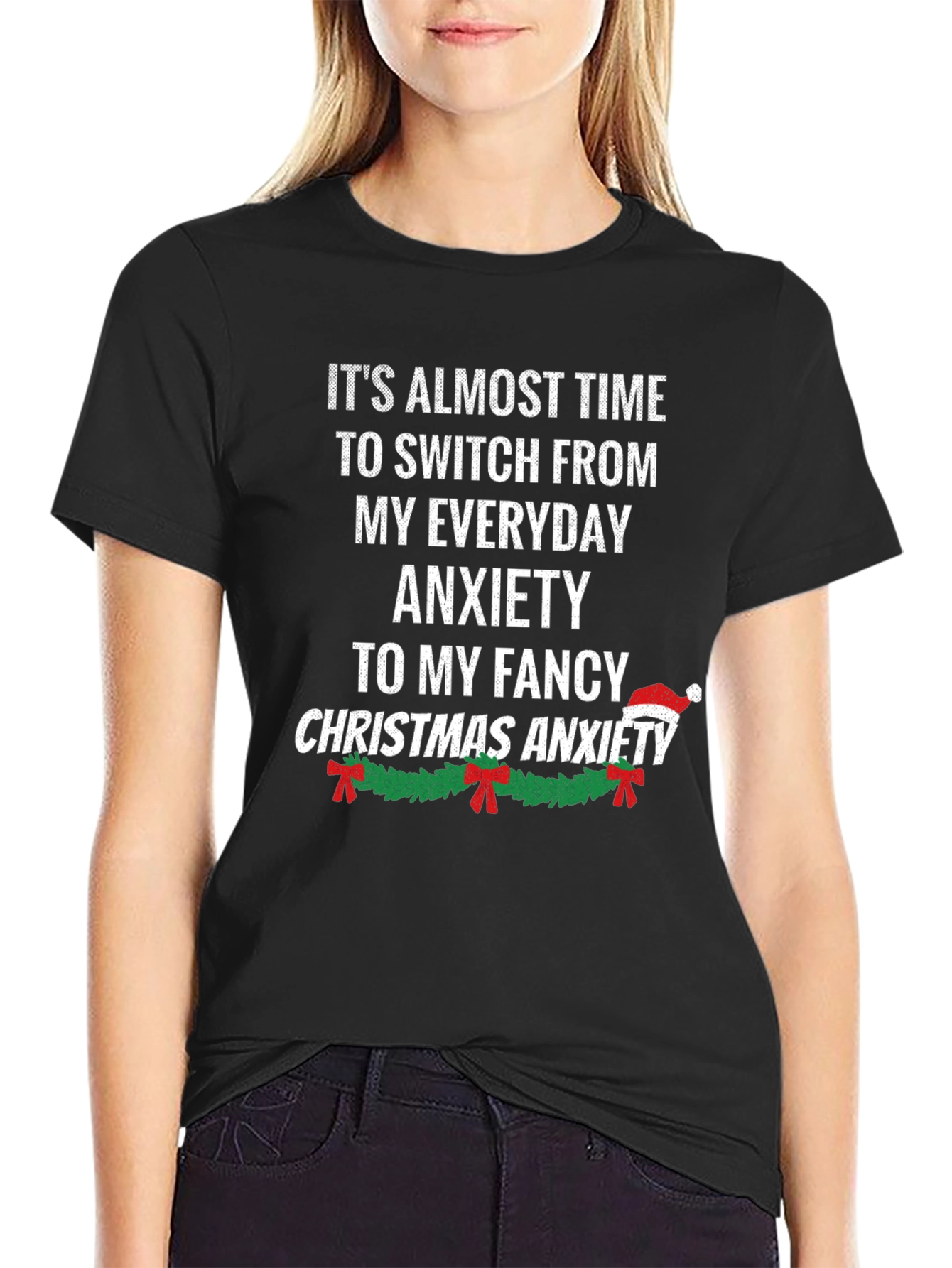 Funny Christmas Anxiety Graphic T-Shirt