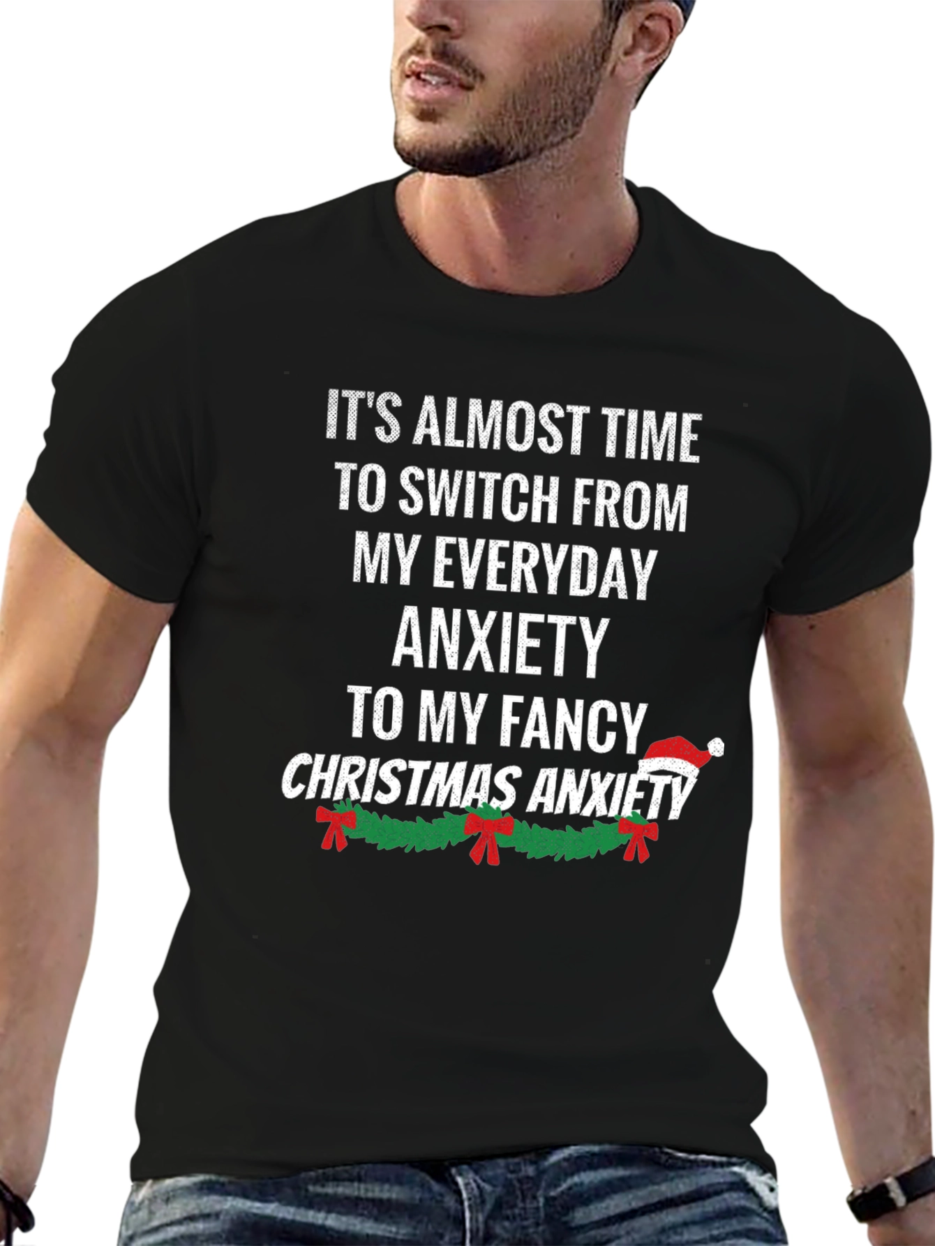 Funny Christmas Anxiety Graphic T-Shirt