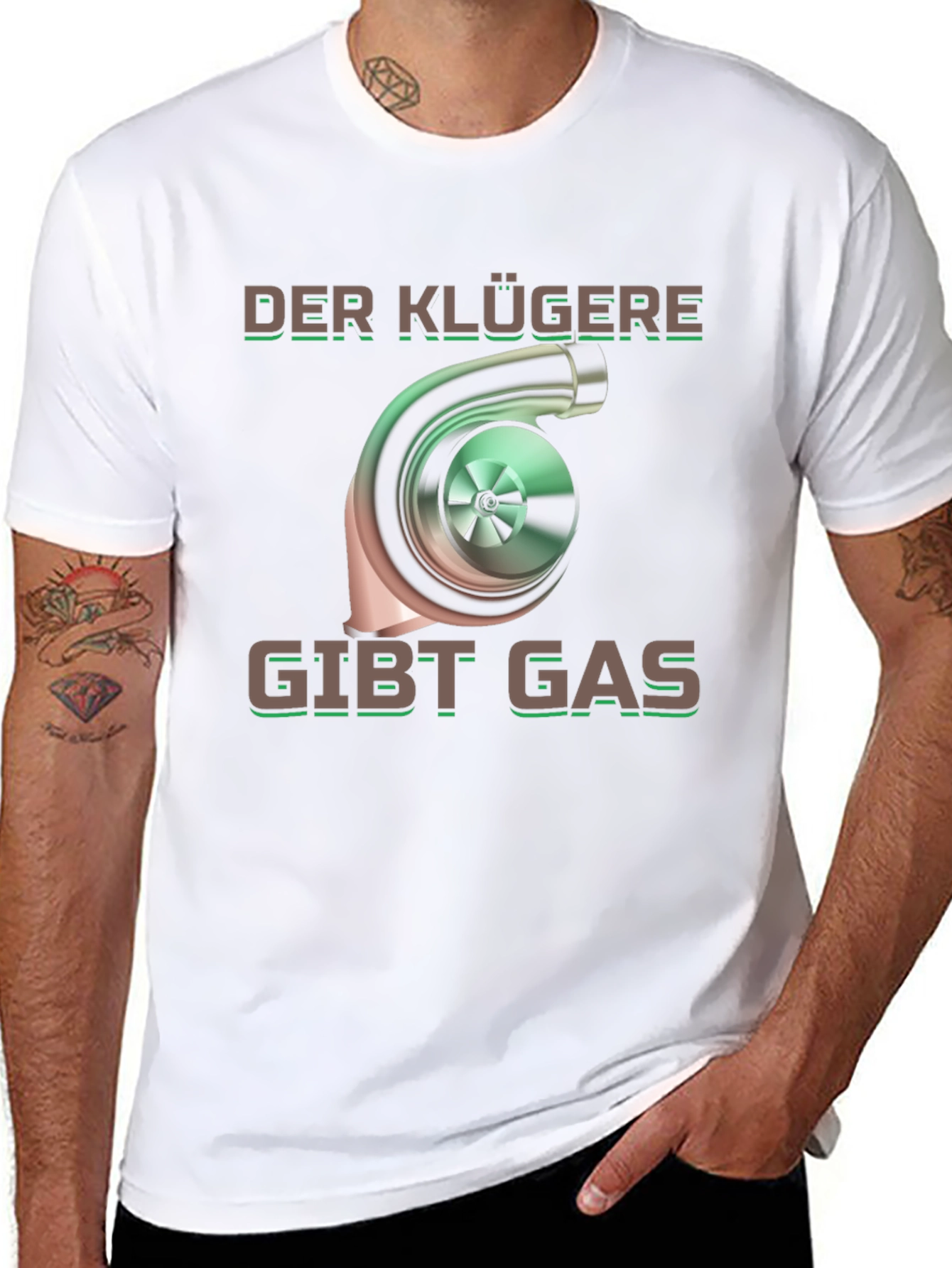 Der Klügere Gibt Gas Black Graphic T-Shirt