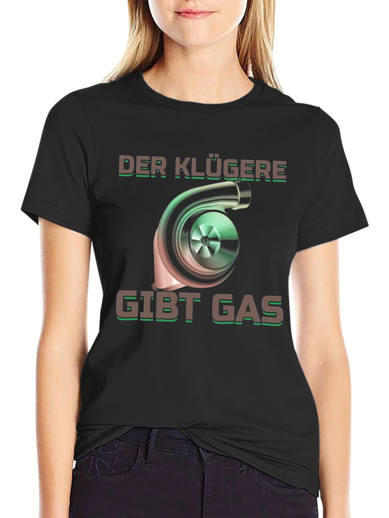 Der Klügere Gibt Gas Black Graphic T-Shirt