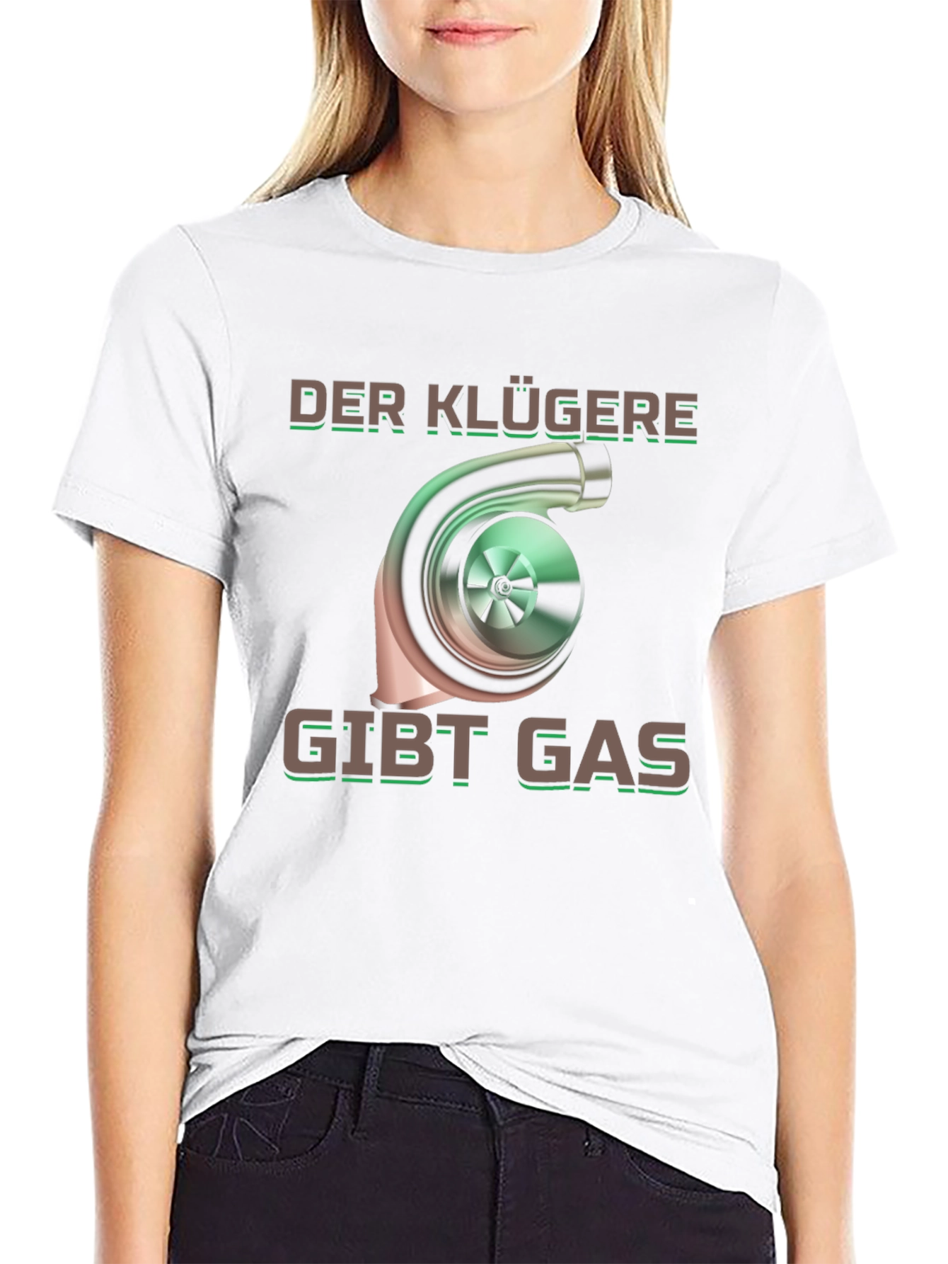 Der Klügere Gibt Gas Black Graphic T-Shirt